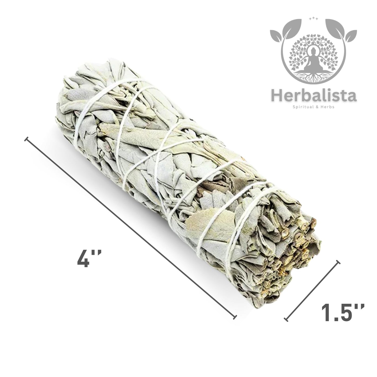 Herbalista - White Sage & Palo Santo Smudge Kit | 3 Pack 4'' White Sage Bundles + 1 Palo Santo Stick & Complete Guide | Premium Sage | Home Cleansing, Meditation, and Healing Rituals & Yoga