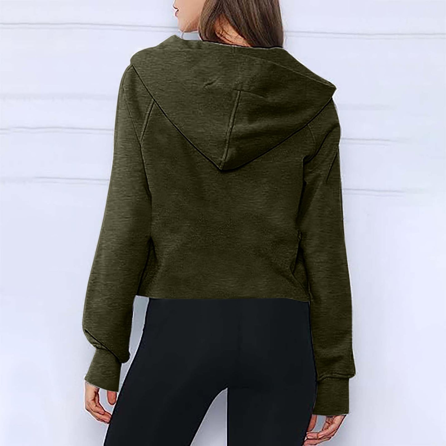 Ceboyel Womens Quarter Zip Sweatshirt 2023 Fleece Oversized Sweaters Cropped Pullover Hoodies Fall Trendy Outfits Clothing Trending Fall Clothes for Women 2023 Green Xl