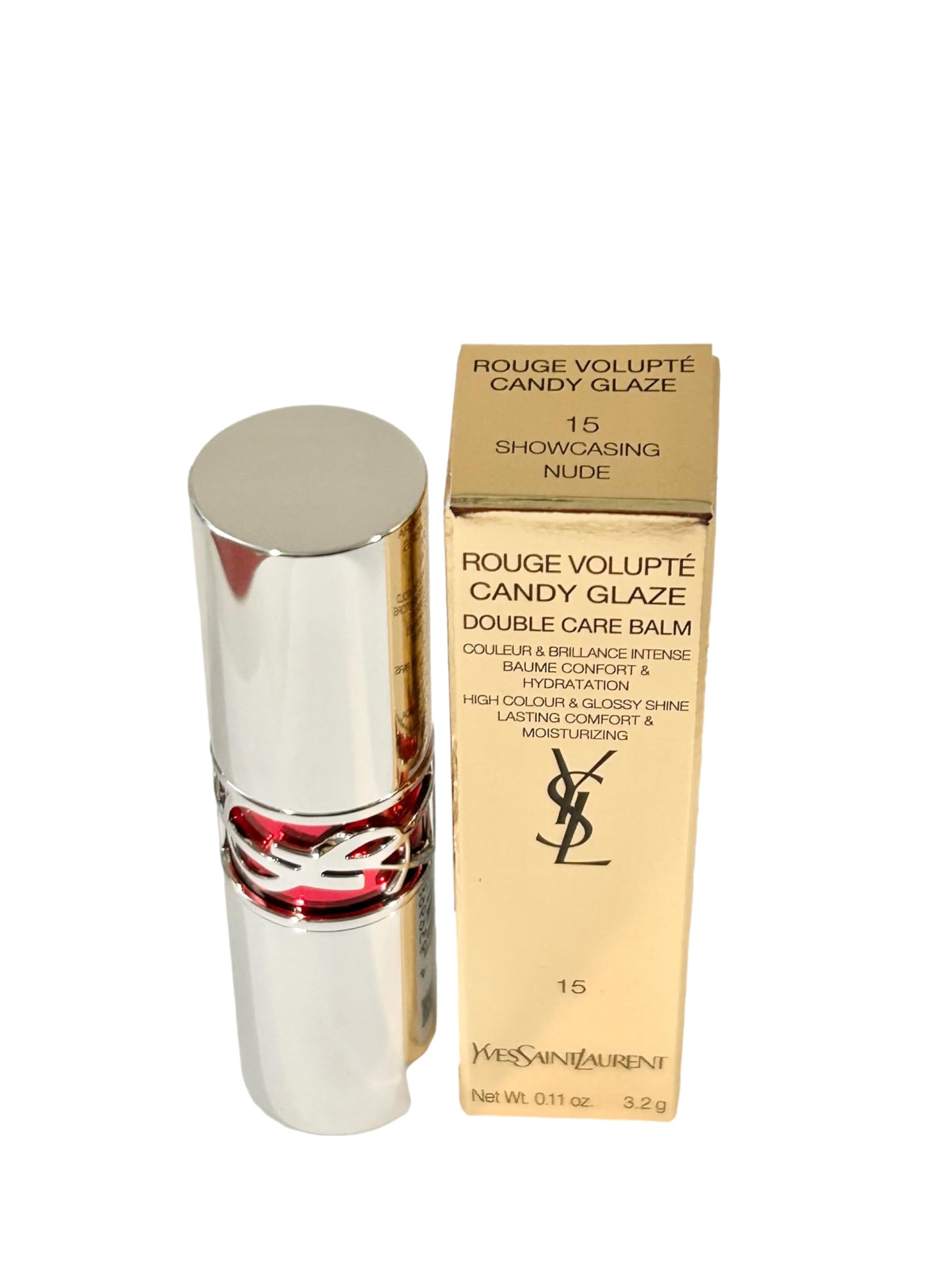 Yves Saint Laurent Candy Glaze Lip Gloss Stick 15 Showcasing Nude