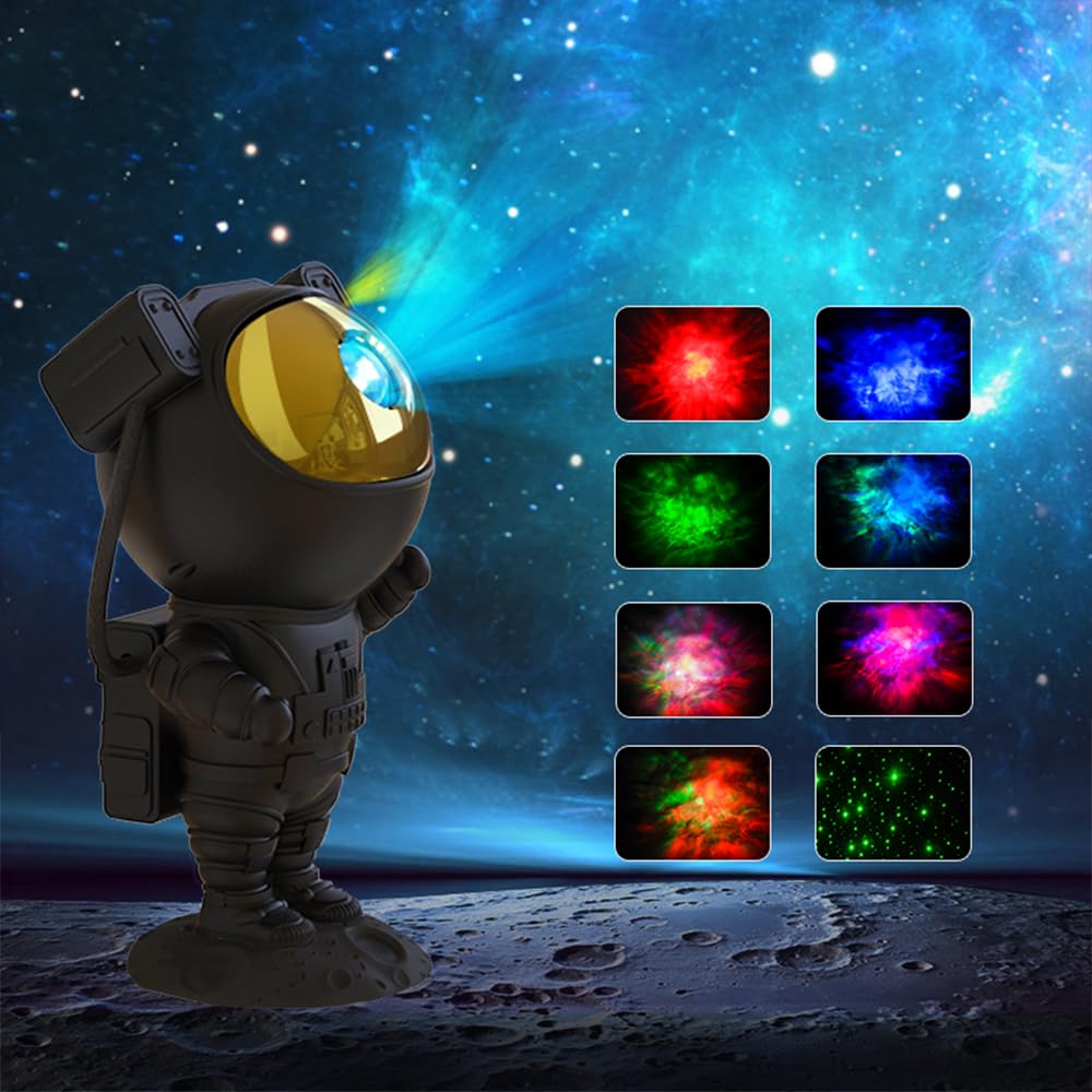 SFOUR Astronaut Galaxy Projector Night Light,Lights for Bedroom,Kids Room Decor Aesthetic, Adjustable Head Angle,Gift for Kids Adults Home Party Ceiling Decor,Christmas Gift