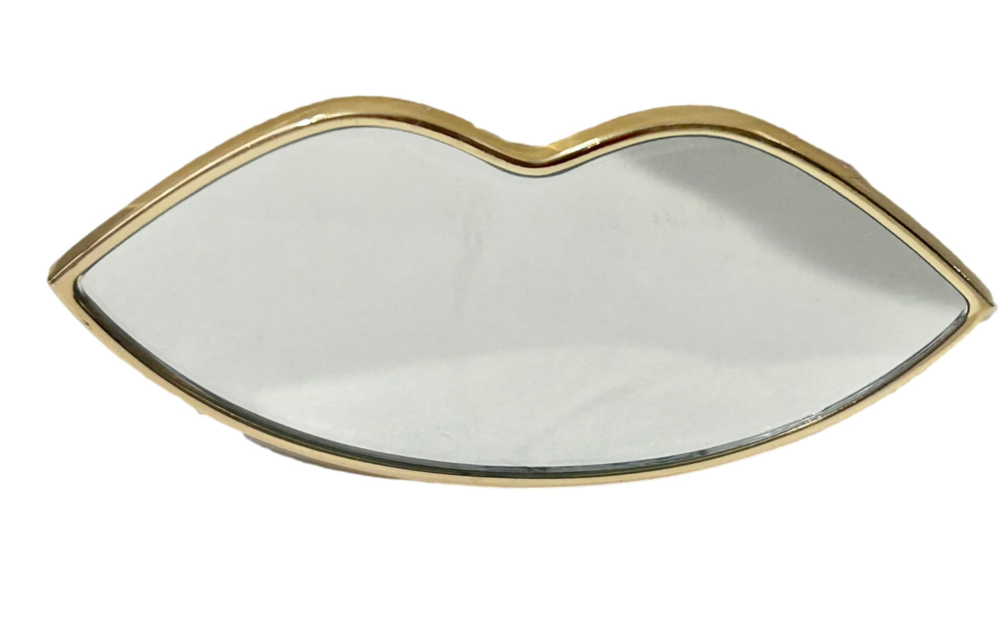 Yves Saint Laurent Small RED KISS Lips Beauty YSL Mirror Compact Makeup Fashion Mirror (4" L x 2" H) - 9478