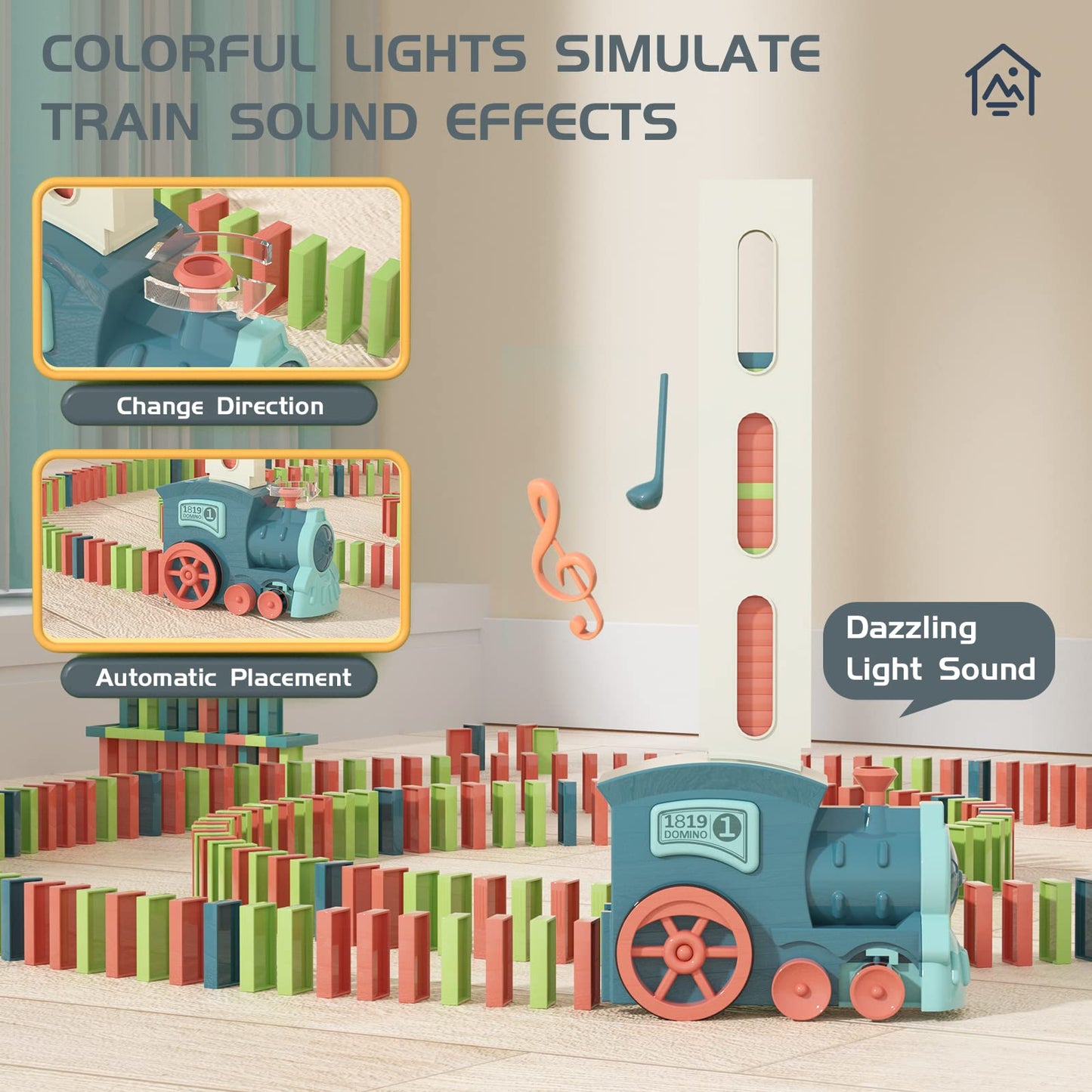 PREPHY Kids Games Domino Train Toys: 180PCS Automatic Stacking Creative Game 3+ Year Old - Stem Montessori Toy for Boys 4-6 - Summer Autistic Christmas Birthday Gifts 5 6 Toddler Girls Ages 4-8