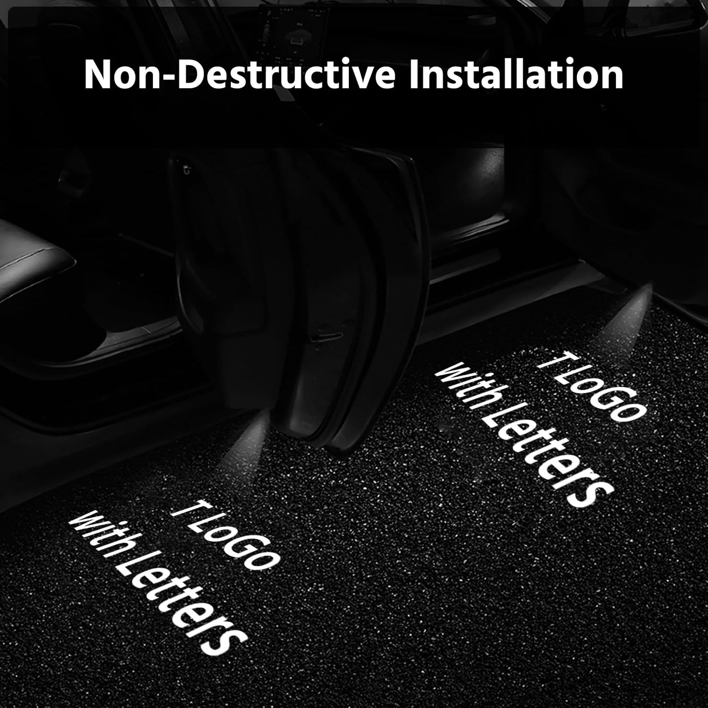 Farmogo for Tesla Car Door LED Logo Projector Puddle Lights Ultra-Bright Welcome Light 3D Laser Ghost Shadow Light Compatible with Tesla Model 3 Y X S Accessories(4 Pack)