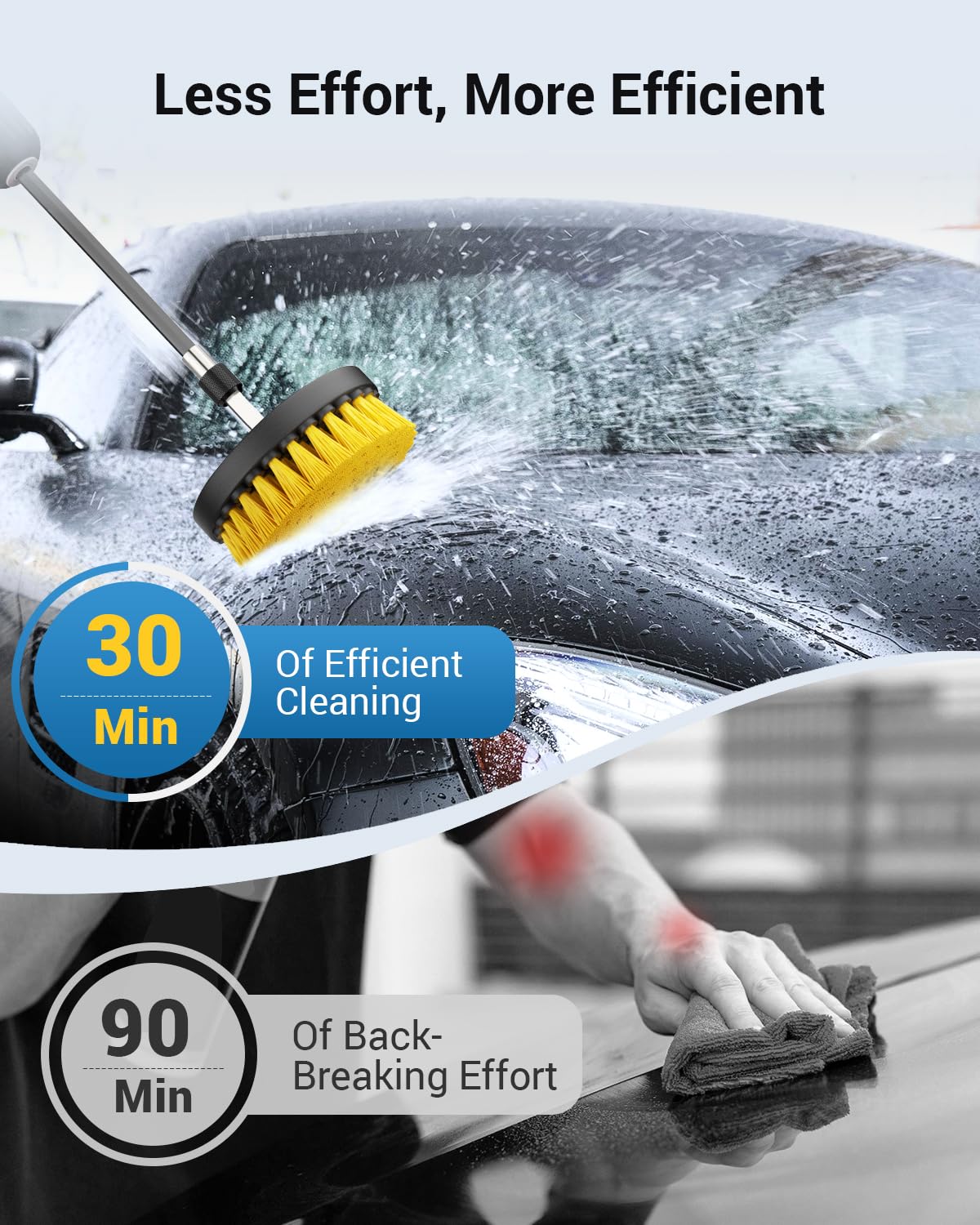 AUTOWN 30PCS Car Detailing Kits, Detailing Brush Set with Drill Brush Attachments and Portable Tool Box, Car Cleaning Kits for Interior, Exterior, Wheels, Windows