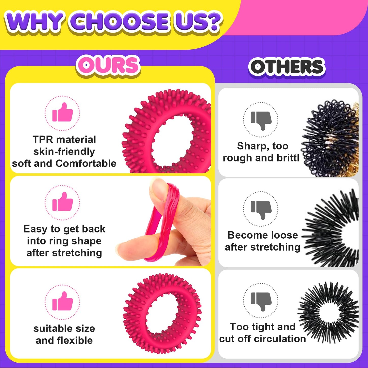 Fidget Toys Kids Sensory Rings: Fidget Ring Sensory Toys for Kids with Autism - Quiet Anxiety Fidgets for Classroom 18 Pack