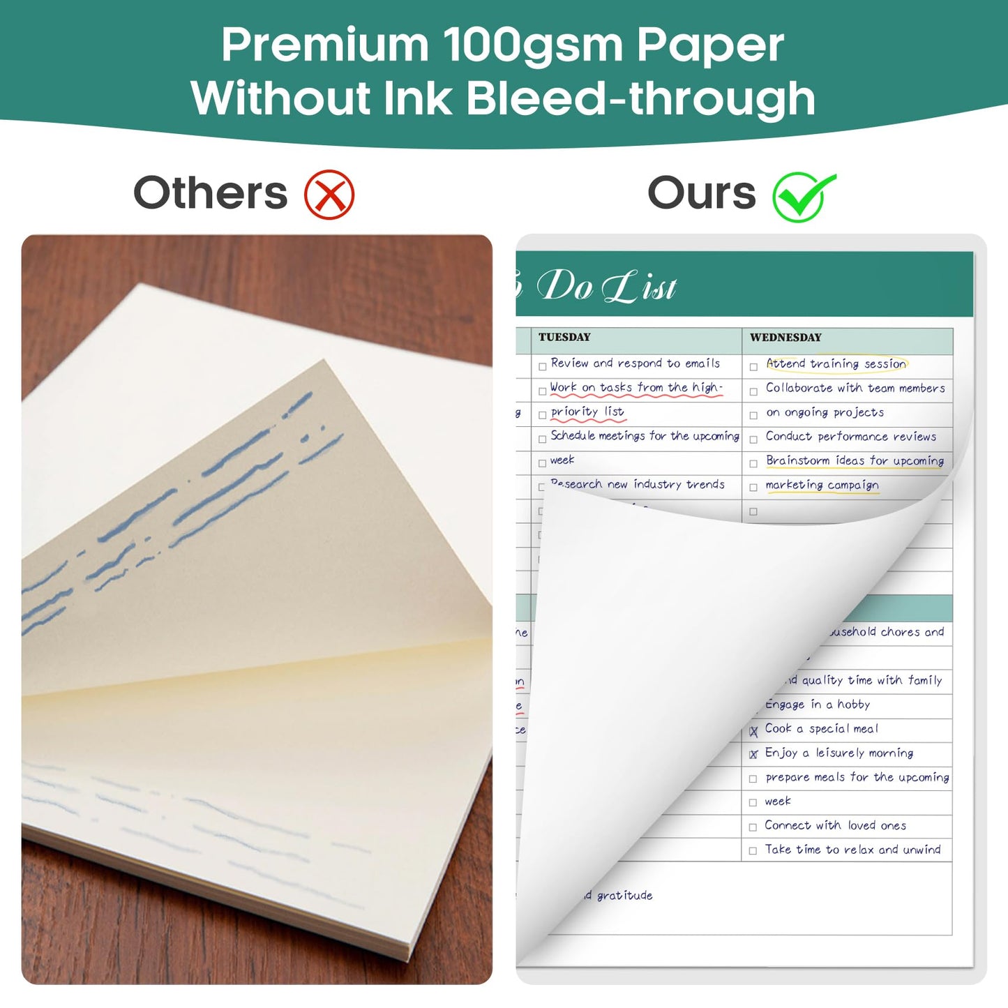 Weekly To Do List Notepad with 52 Tear Off Sheets(8.5"×11")- Undated Weekly Desk Planner for Women & Man,Work and Home-Greenery Sway