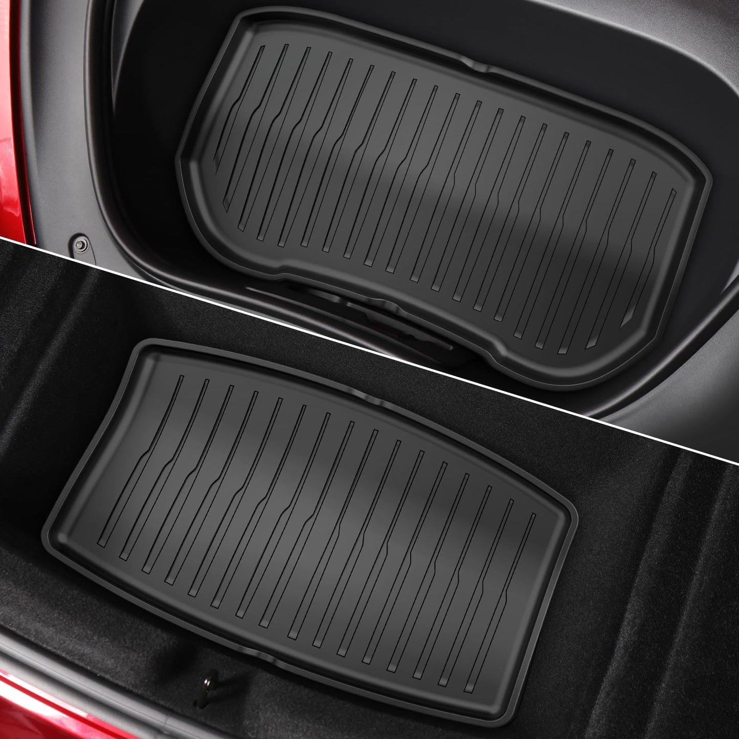 2025 New Version Tesla Model 3 Highland Floor Mats Custom Fit All Weather TPE Cargo Liner Cargo Trunk Accessories,Compatible 2021-2024 Tesla Model 3 (2025 Model 3 Full Floor Mat Kit Set of 6