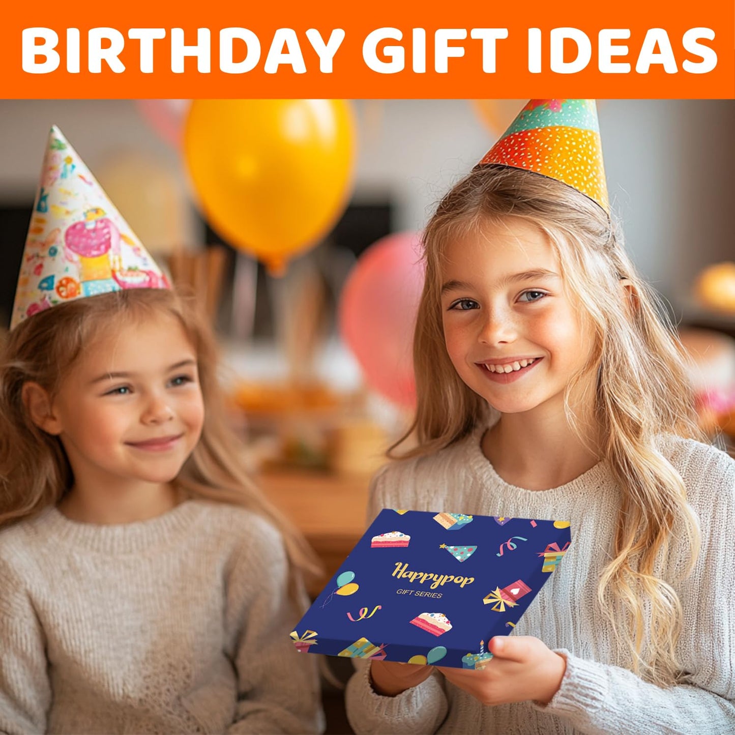 HAPPYPOP 6th Birthday Gifts Ideas for Girls - Socks for Kids Age 6, Presents for 6 Year Olds, Six Year Old Gifts for Girls Boys, Birthday Gift Box with Greeting Card