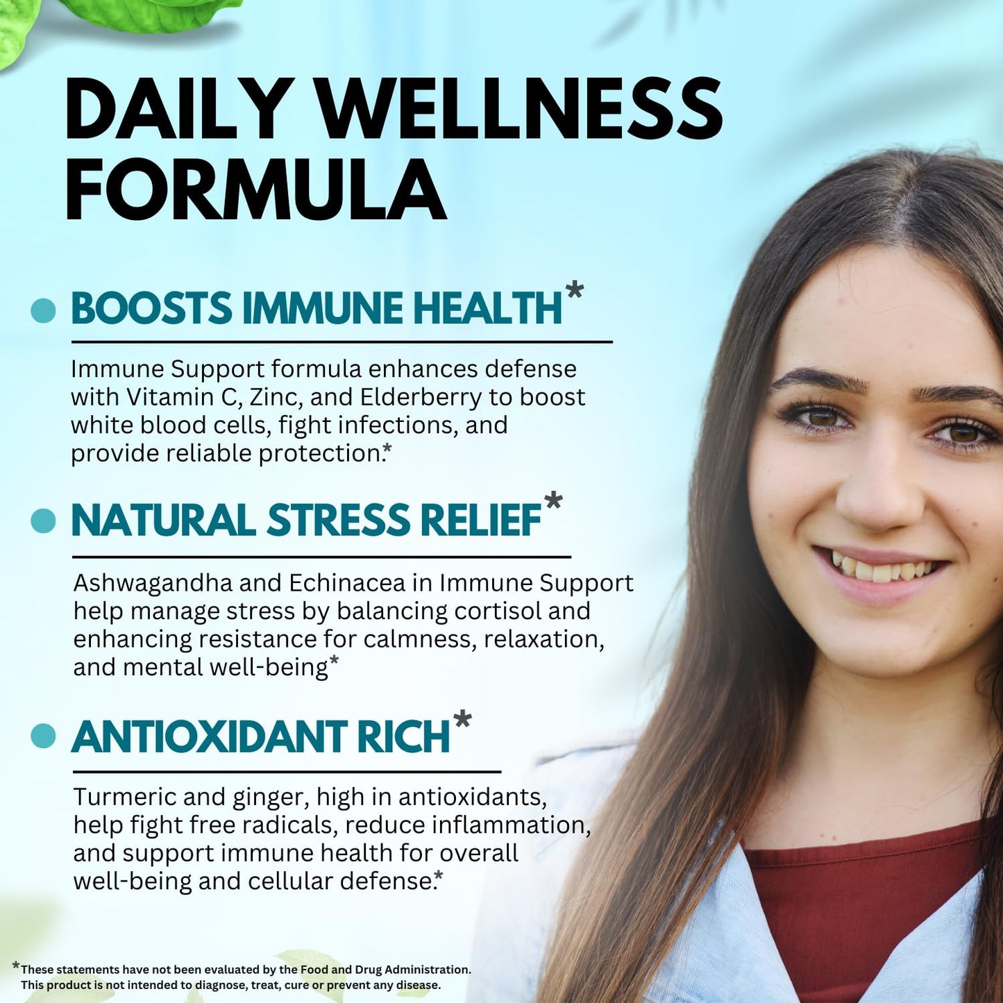 Elderberry Immune Support Supplement 8-in-1 Formula with Echinacea, Vitamin C & Zinc, Vitamin D 5000 IU, Turmeric, Ginger, Ashwagandha – 60 Capsules