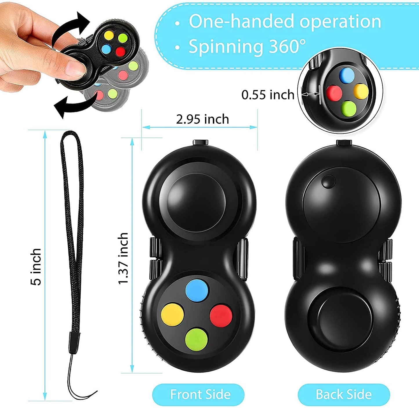 Sensory Fidget Toys Set 7 Pack. Stress Relief Relieve Anxiety Tools Bundle Figette Toys with Fidget Pad, Cube with Infinity, Magnetic Ring, Fidget Box Bulk Figit, Game for Kids Adults Kill Time