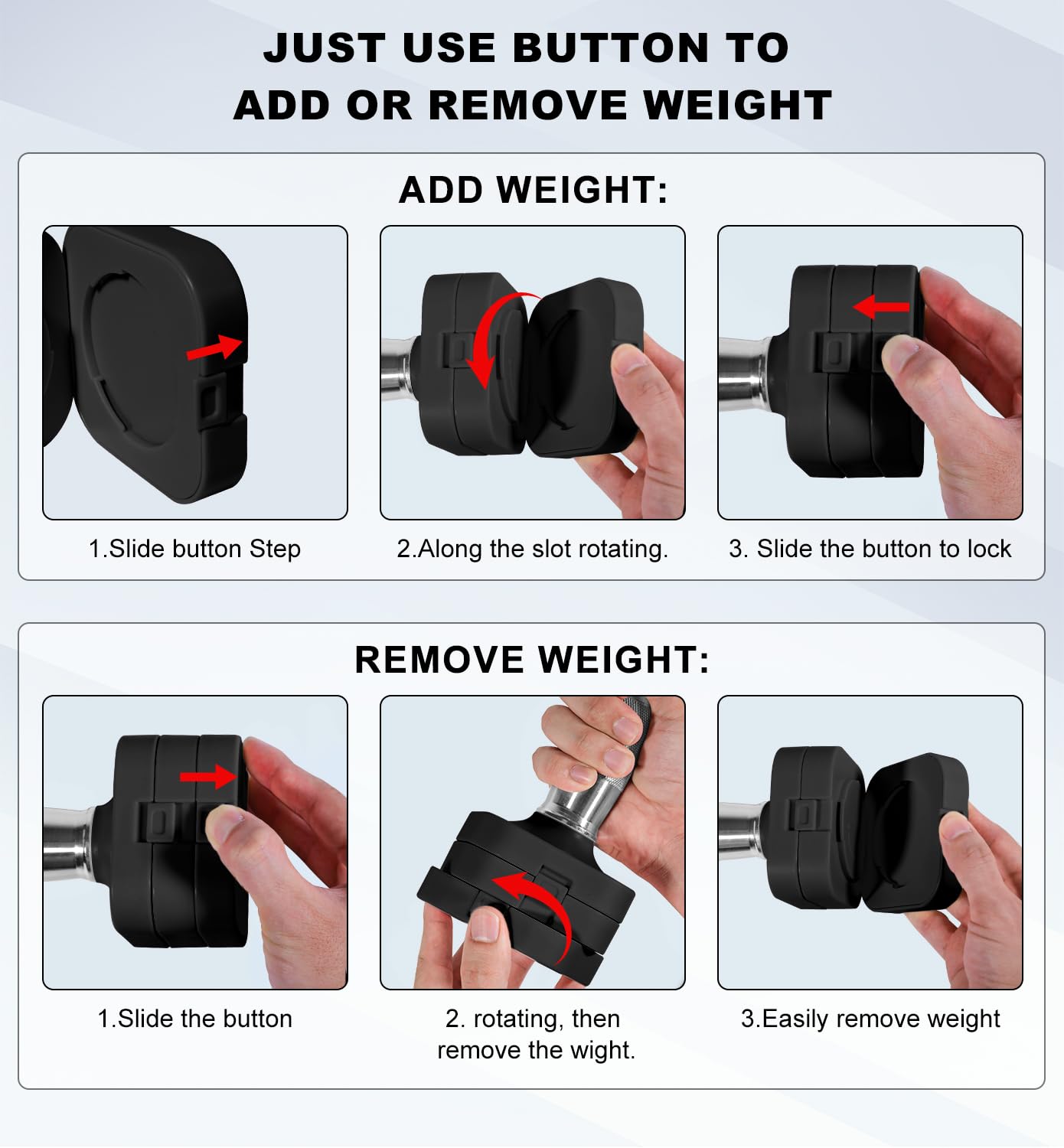 20LBS Adjustable Dumbbell Set, 4 in 1 Free Weights Dumbbells Set for Women Men Hand Weights Sets Adjust Dumbbell Weight Sets for Home Gym Exercise Workout Strength Training Equipments, Black