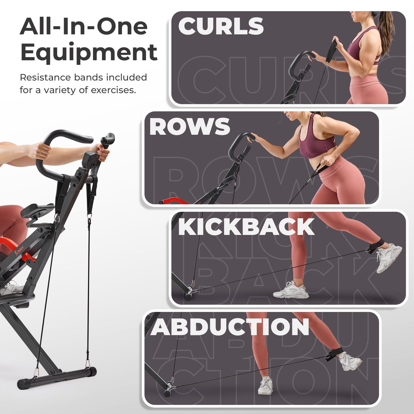 Sunny Health & Fitness Row-N-Ride PRO Smart Squat Rowing Machine for Home, 300 LB Weight Capacity Rower with 12 Level Hydraulic Resistance, Easy Setup Full Body Exercise Equipment - SF-A020052SMART