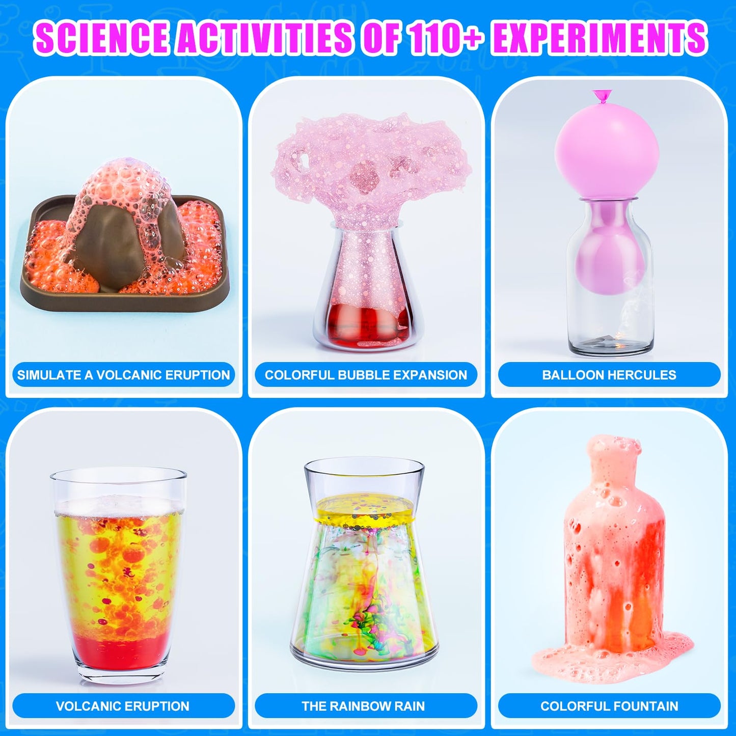 110 Lab Experiments Science Kits for Kids - STEM Projects Educational Scientific Toys for kids 6 7 8 9 10 12 Years Old, Christmas Birthday Gifts for Boys and Girls, Chemistry Set, Learning & Education