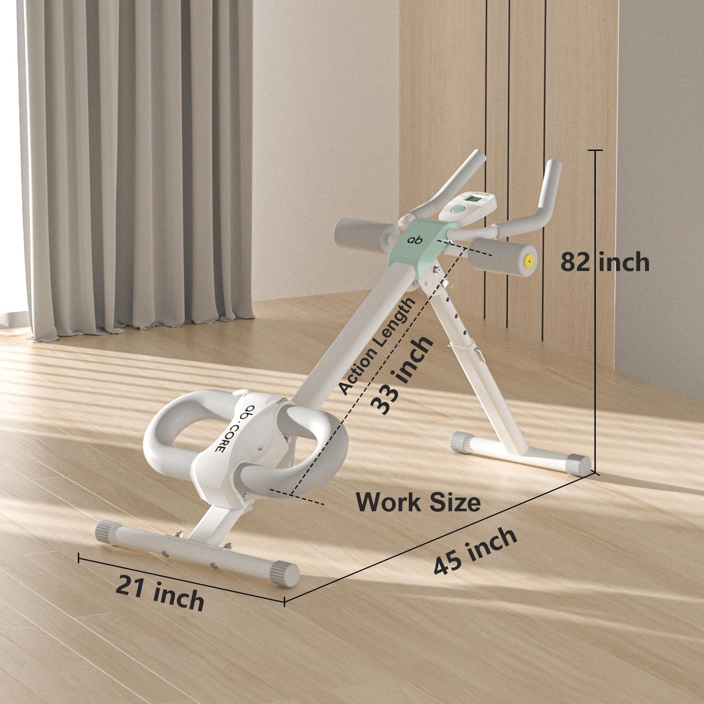 Ab Workout Equipment,Multi-Stage Adjustable Ab Machine Full Body Workout for Home Gym,Strength Training Equipment for Rapid Abdominal Sculpting Foldable Waist Trainer Suitable for Beginner Green