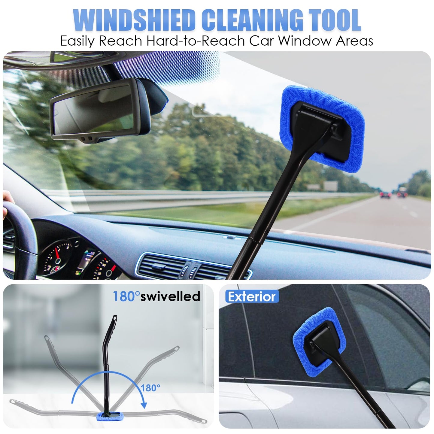 Viewsun Car Cleaning Kit, Car Interior Detailing Kit with High Power Handheld Vacuum, Detailing Brush Set, Windshield Cleaner, Cleaning Gel, Complete Auto Accessories for Men, Women