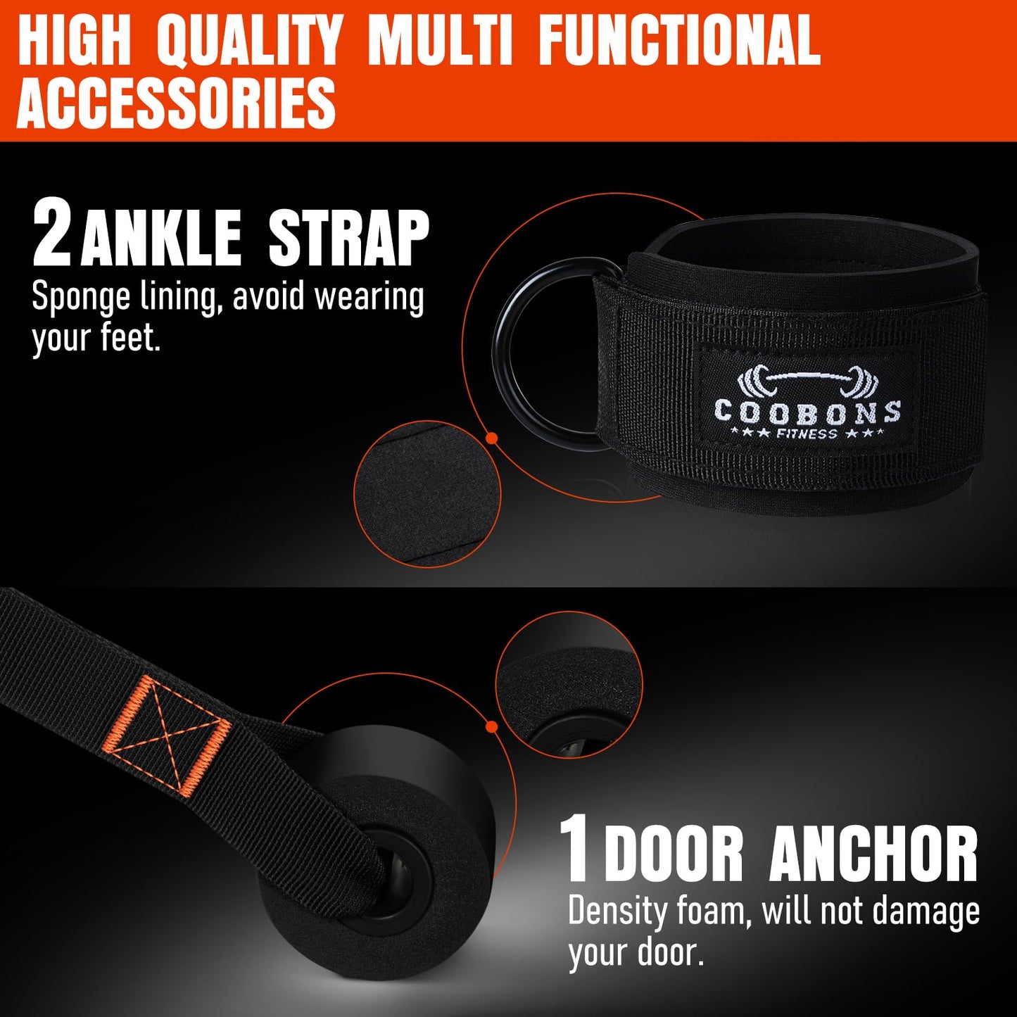 Resistance Bands, 175lbs Heavy Exercise Bands with Handles, Fitness Bands for Working Out, Workout Bands for Men and Women, Weight Bands Set for Muscle Training, Strength, Yoga, Home Gym Equipment