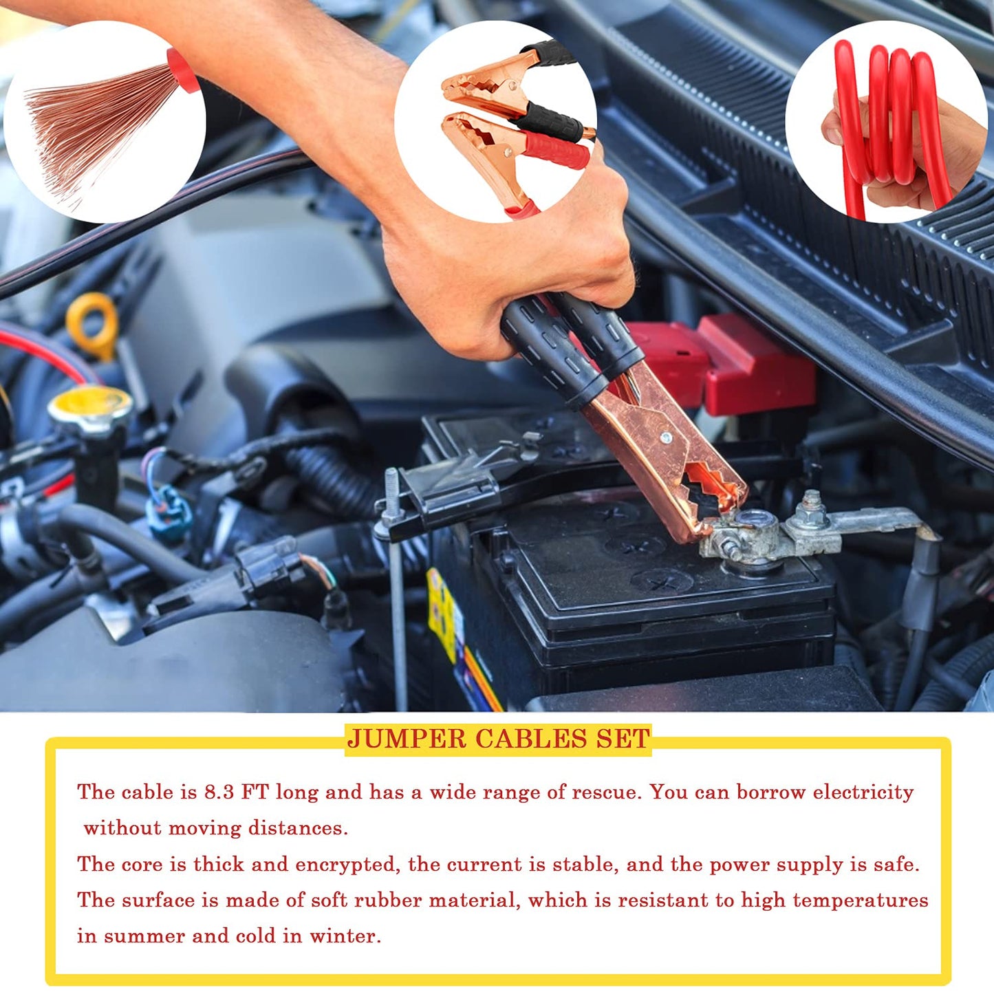 LIANXIN Roadside Car Emergency Kit- Car Safety Kit,Car Kits Emergency,High Power Car Vacuum,Jumper Cable Kits,Reflective Warning Triangle,Car Emergency Kit