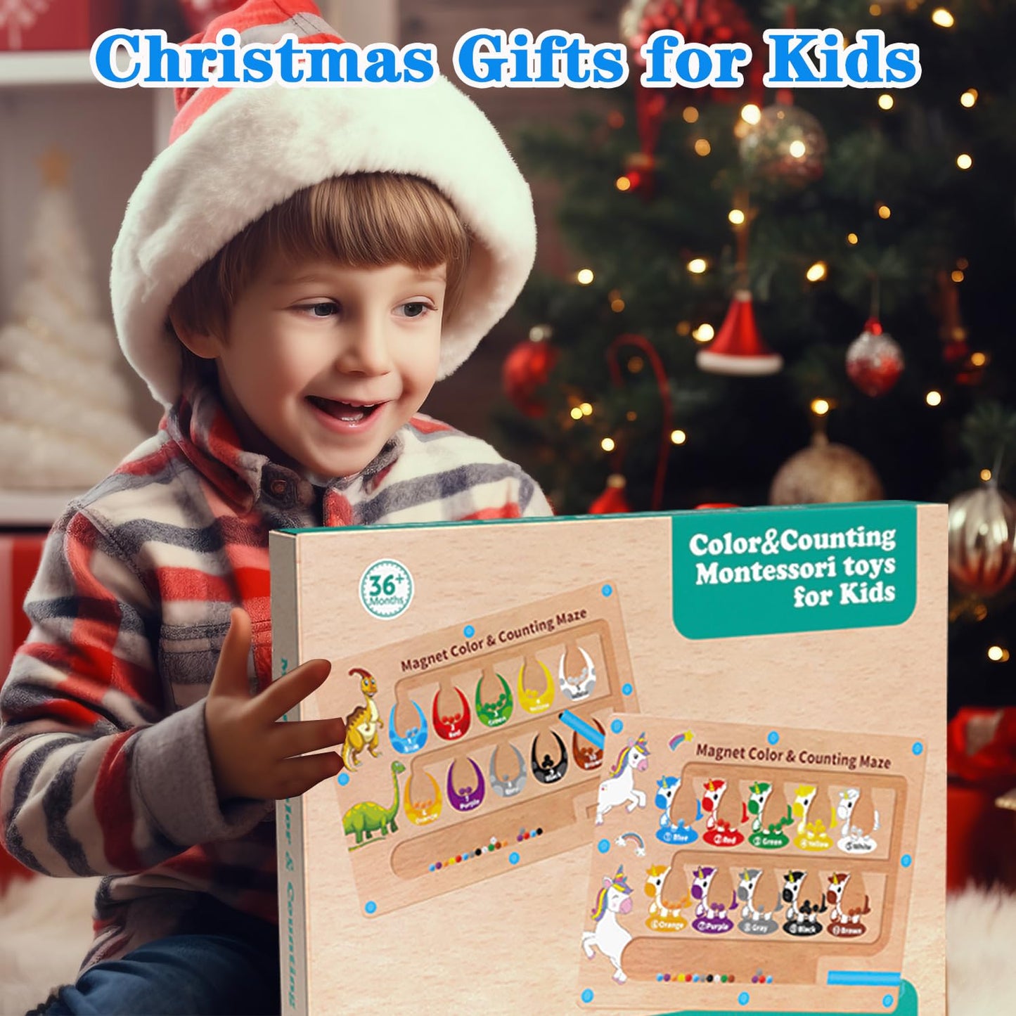 HONGID Dinosaur Toys,Magnetic Color and Number Maze, Montessori Toys for 2 3 4 5 Year Old,Learning Educational Sensory Toys for Toddlers and Kids Boys Girls,Christmas Stocking Stuffers for Kids