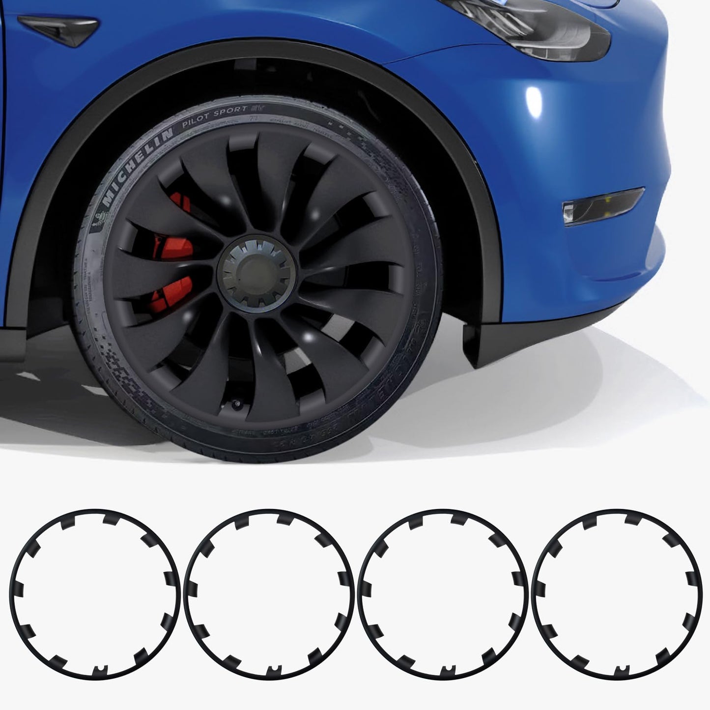 RAYLUXE Model Y Rim Protector 21inch Überturbine Wheels for Tesla Model Y 21 inch Wheel Rim Protector ABS Rim Guard Hubcap Cover Car Protection Tire Trim Rings for Model Y Exterior Accessories (21 in)