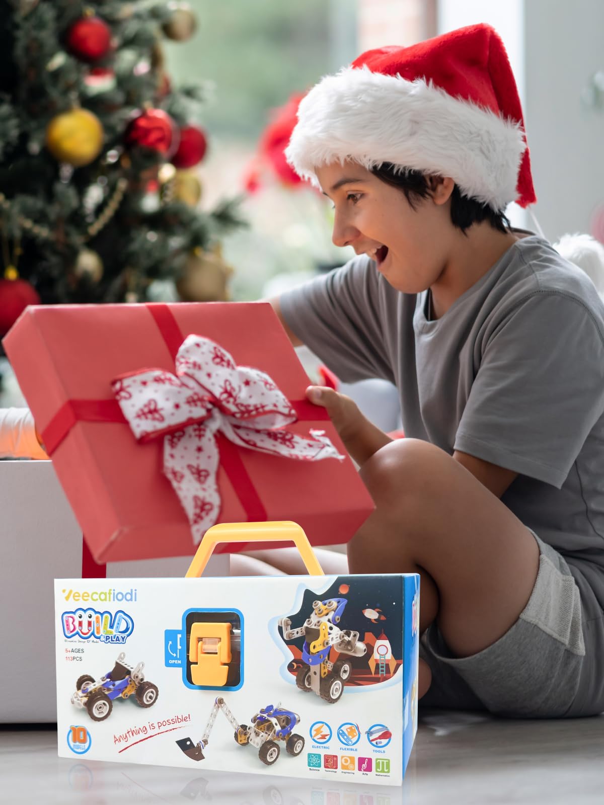 STEM Toys for 5 6 7 8+ Year Old Boy,10 in 1 Electric Building Toys for Kids Ages 4-8 5-7 6-8, Educational Racing Construction Science Kit for Boys 4-6 8-10, Creative Activities Birthday Easter Gift