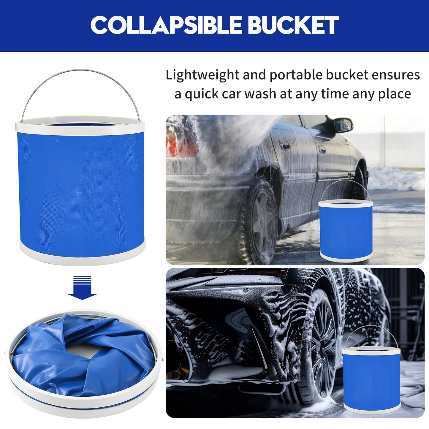 Qydipclin 45Pcs Car Detailing Kit, Car Detailing Brush Set, Car Wash Cleaning Kit, Car Detailing Brushes, Professional Car Care Kit for Interior Exterior Wheels, Blue