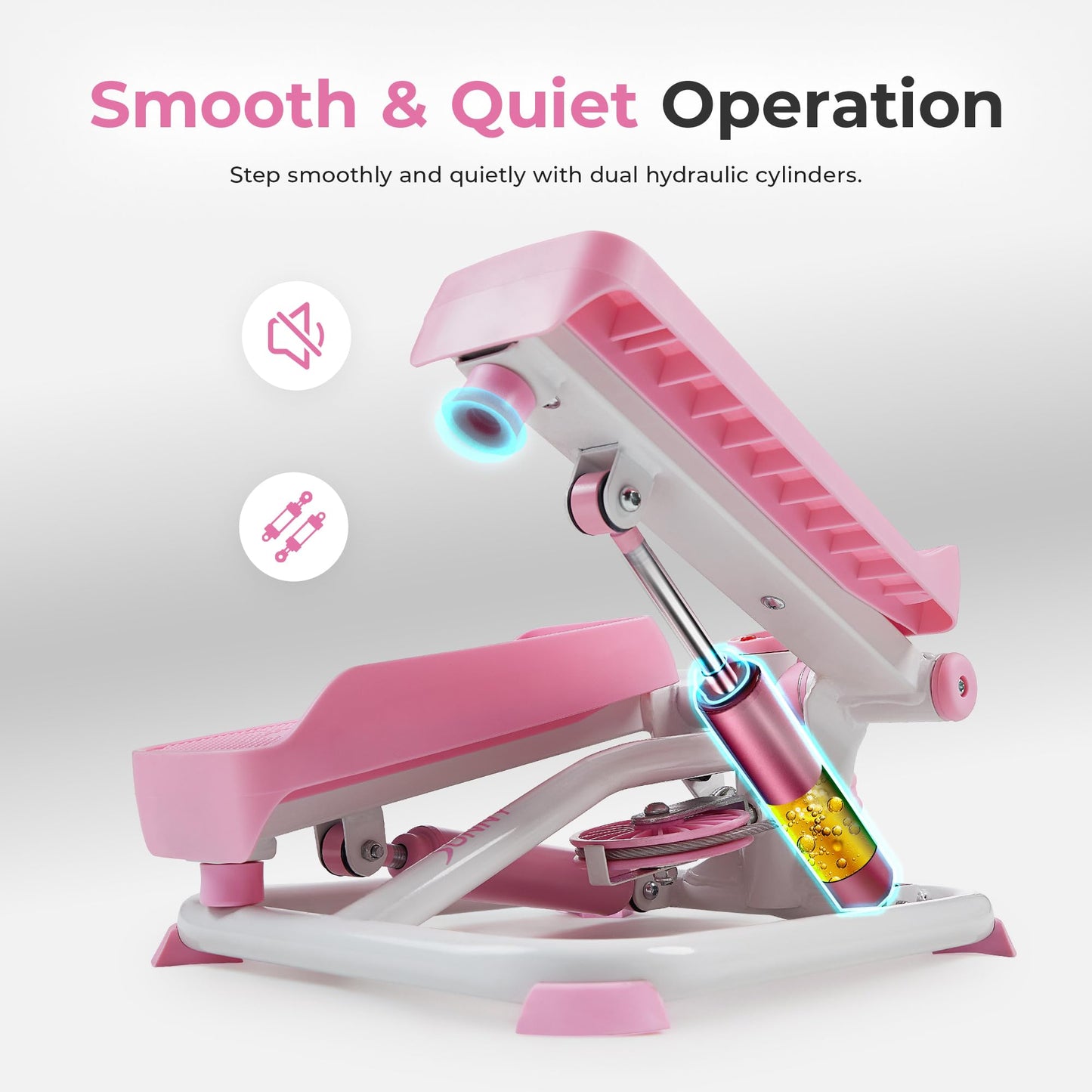 Sunny Health & Fitness Total Body 2-in-1 Stepper Machine, Total Body Workout, Adjustable Hydraulic, Resistance Bands, Non-Slip Pedals w Optional Free SunnyFit App Enhanced Bluetooth Connectivity