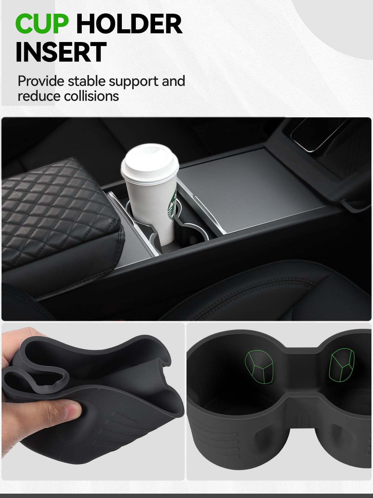 7PCS Center Console Organizer Tray for 2024 2025 Tesla Model 3 Accessories, Armrest Hidden Storage Box Cup Holder Charger Pad for Tesla Model 3 Highland