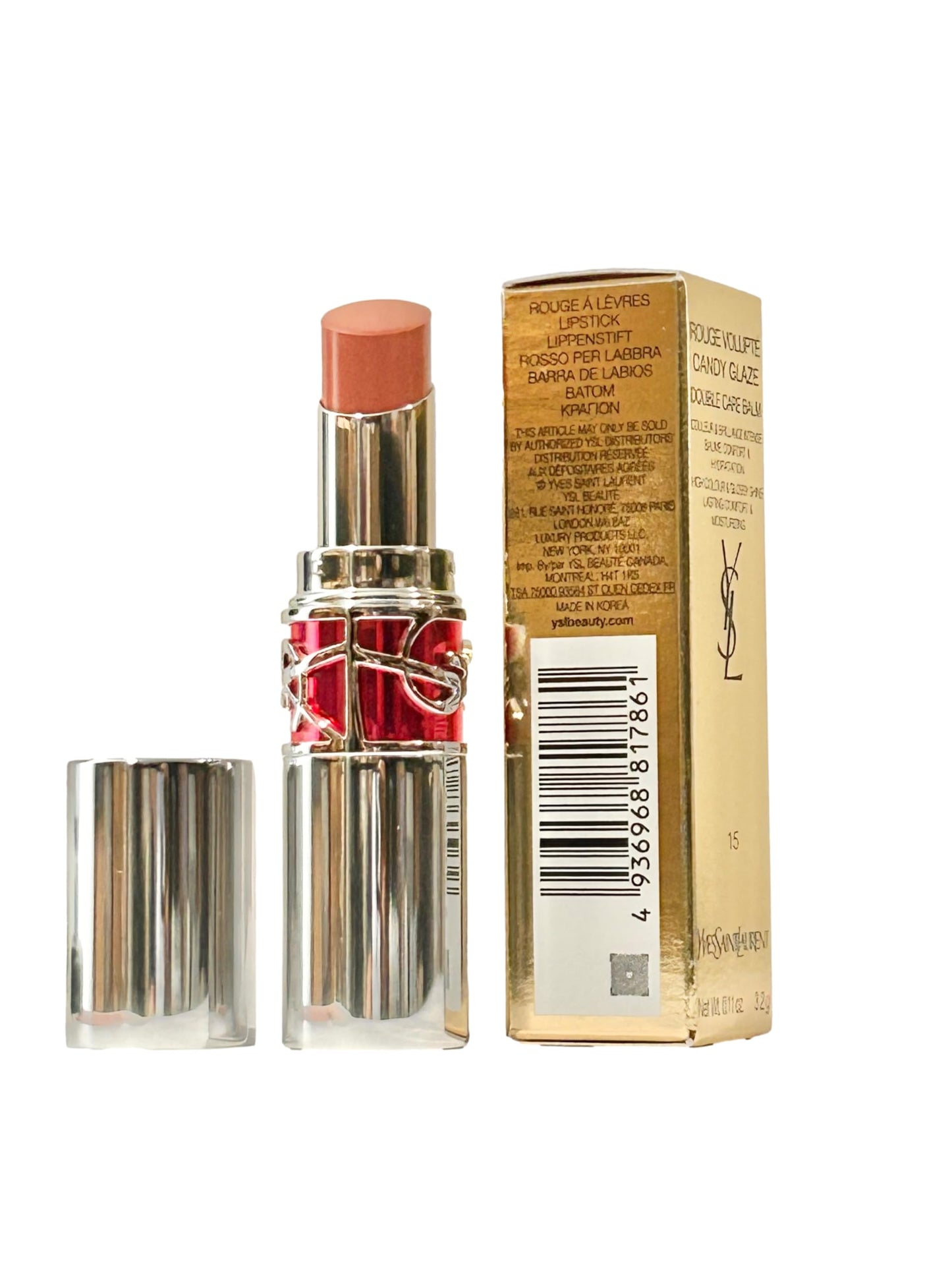 Yves Saint Laurent Candy Glaze Lip Gloss Stick 15 Showcasing Nude