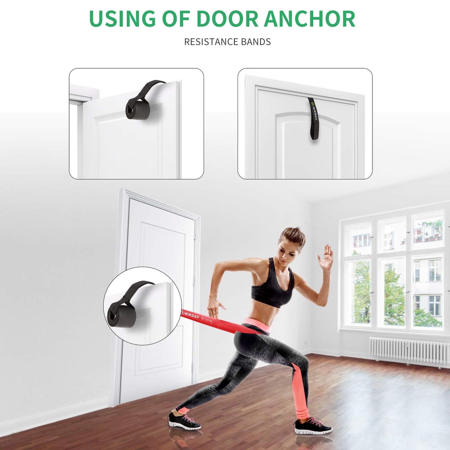 WIKDAY Resistance Bands, Pull Up Bands, Workout Bands for Exercise, Thick Heavy Resistance Band Set with Door Anchor, Elastic Bands for Body Stretching, Training at Home/Gym for Men & Women