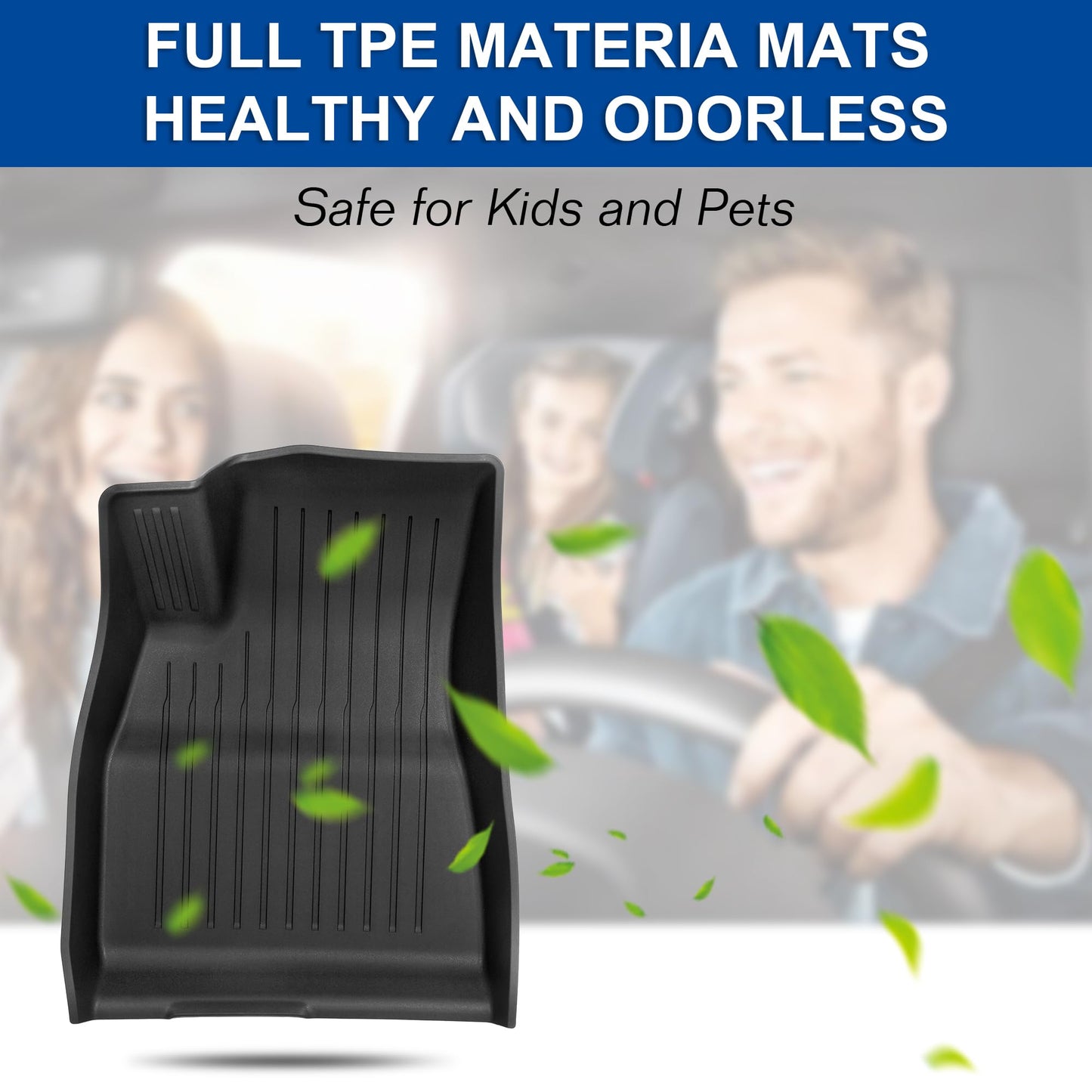 Weize Floor Mats Fit for Tesla Model 3 Highland 2025 2024, TPE All Weather Cargo Liner Floor Mats and Cargo Trunk Mats Accessories Front Rear Cargo Mat Full Set