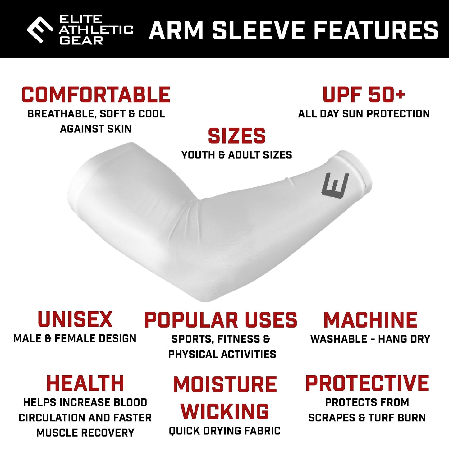Elite Athletic Gear Religous Compression Arm Sleeves - Youth & Adult Sizes - Sports & Fitness - Sold Individually (Philippians 4:13 Cross, YOUTH)