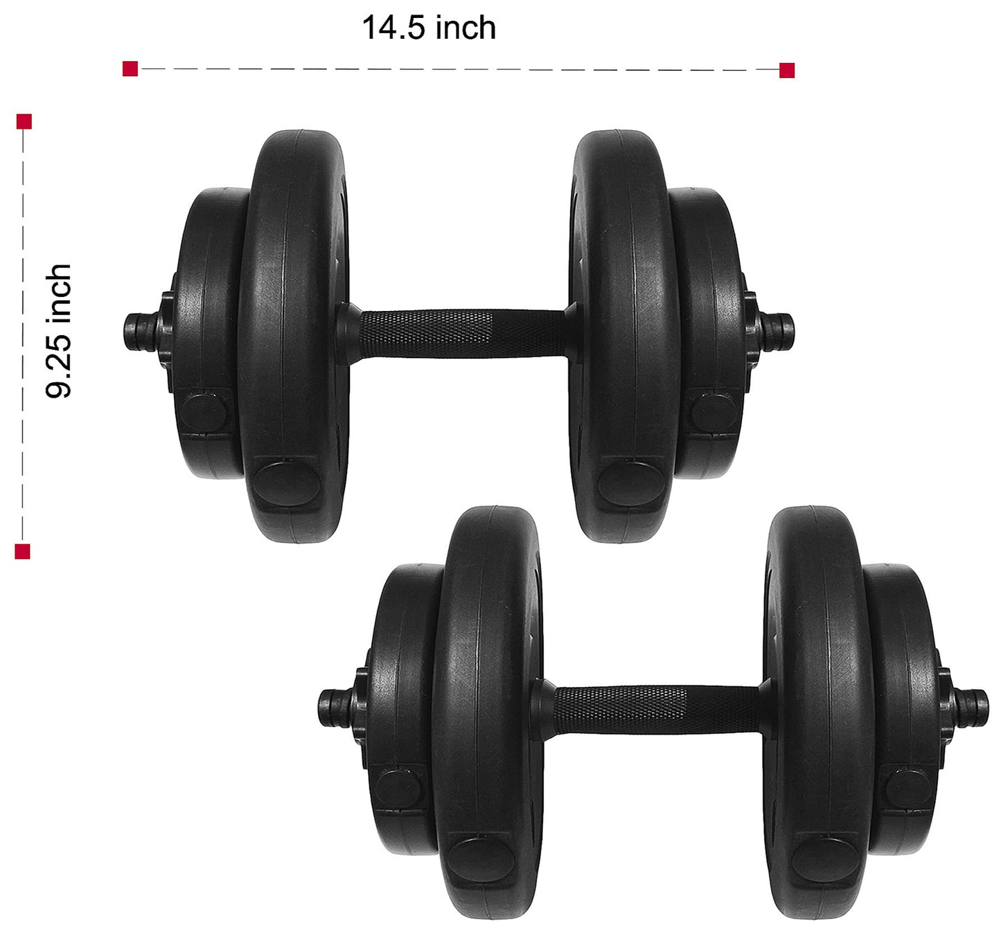 Fitvids Adjustable Vinyl Dumbbell Set, 40 lbs Pair, 20 lbs Each