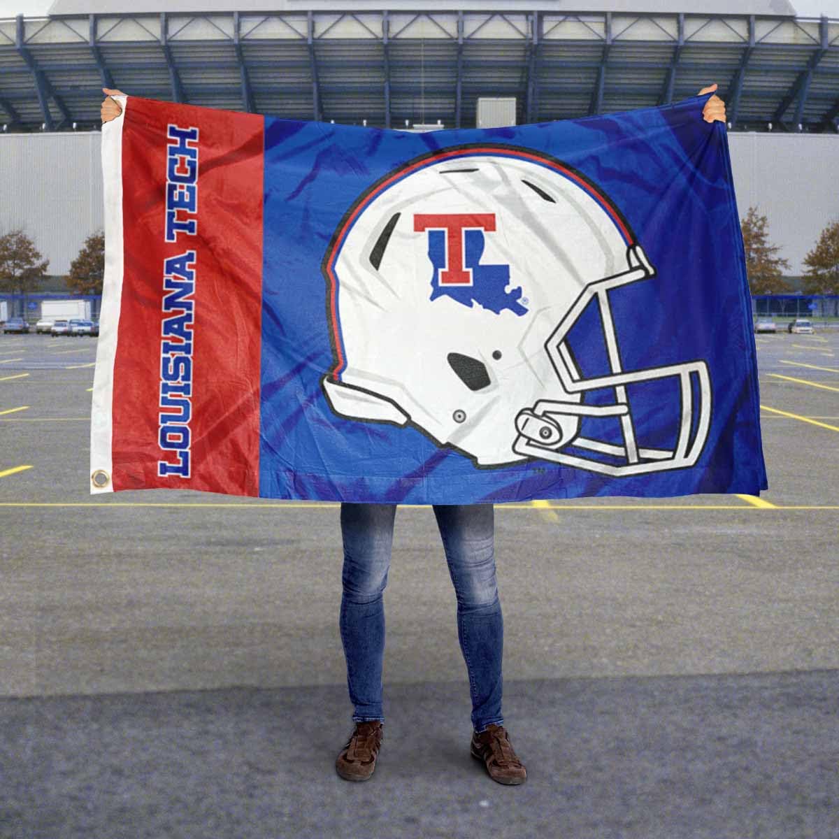 College Flags & Banners Co. Louisiana Tech Bulldogs Football Helmet Flag