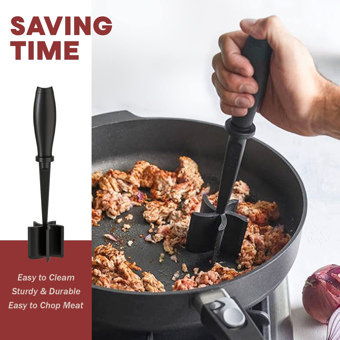 Meat Grinder, Hamburger Grinder, Masher and Burger Masher Premium Heat Resistant Burger Meat Grinder