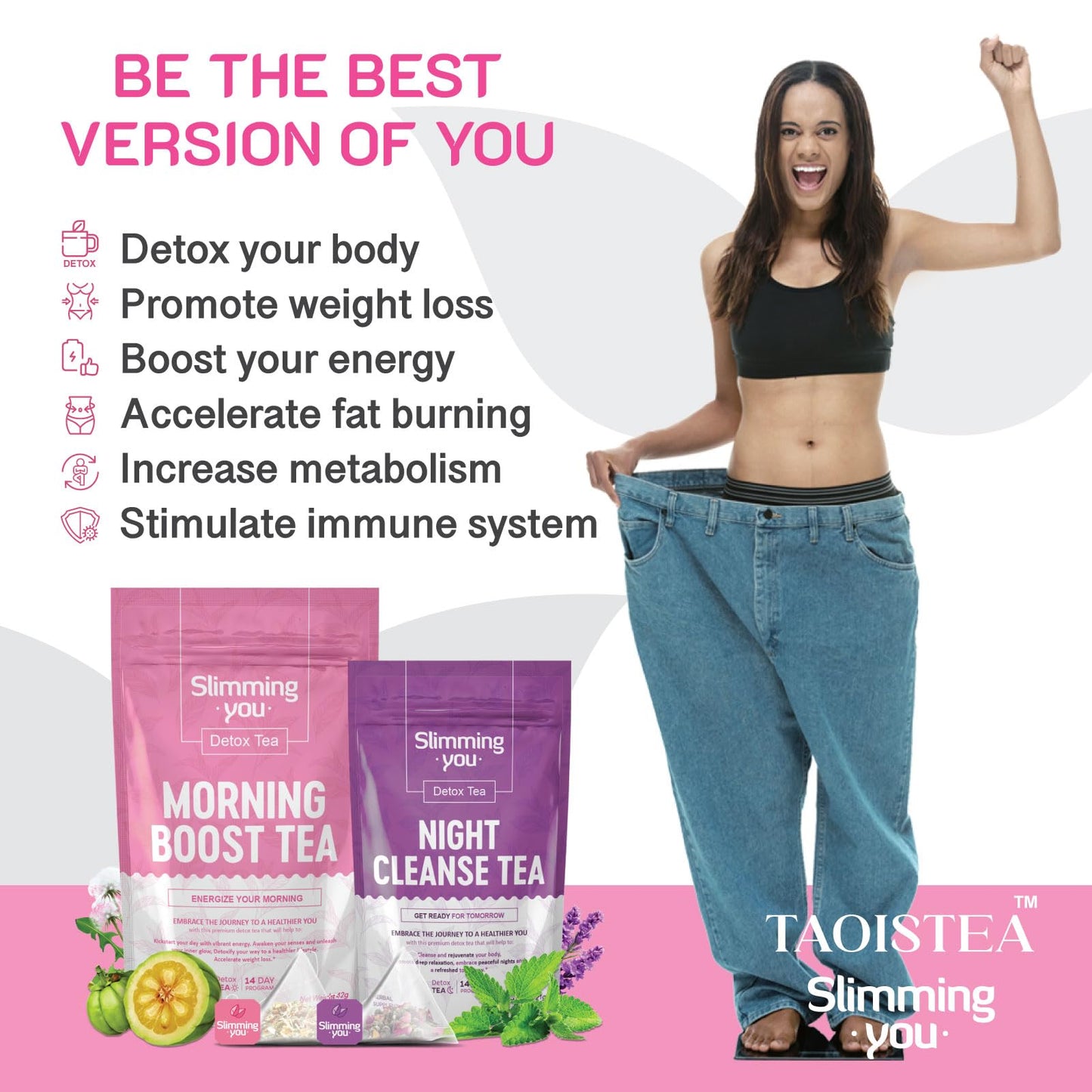 TAOISTEA Detox Tea 14 Day Herbal Tea, Detox Cleanse for Weight Loss, Colon Cleanse and Digestive Health- 1 Morning Boost Tea (14 Bags) & 1 Night Cleanse Tea (7 Bags)