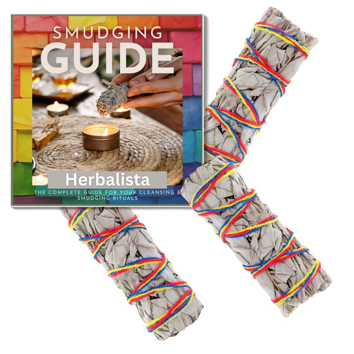 Herbalista White Sage Smudging Kit - 3 Chakra-Inspired White Sage Bundles (4") | Cleanse, Balance & Uplift | Perfect for Meditation, Intention Setting, & Spiritual Healing