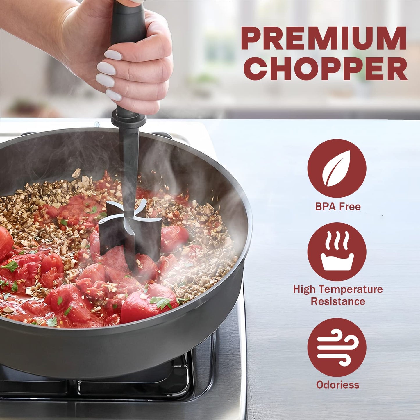 Meat Grinder, Hamburger Grinder, Masher and Burger Masher Premium Heat Resistant Burger Meat Grinder