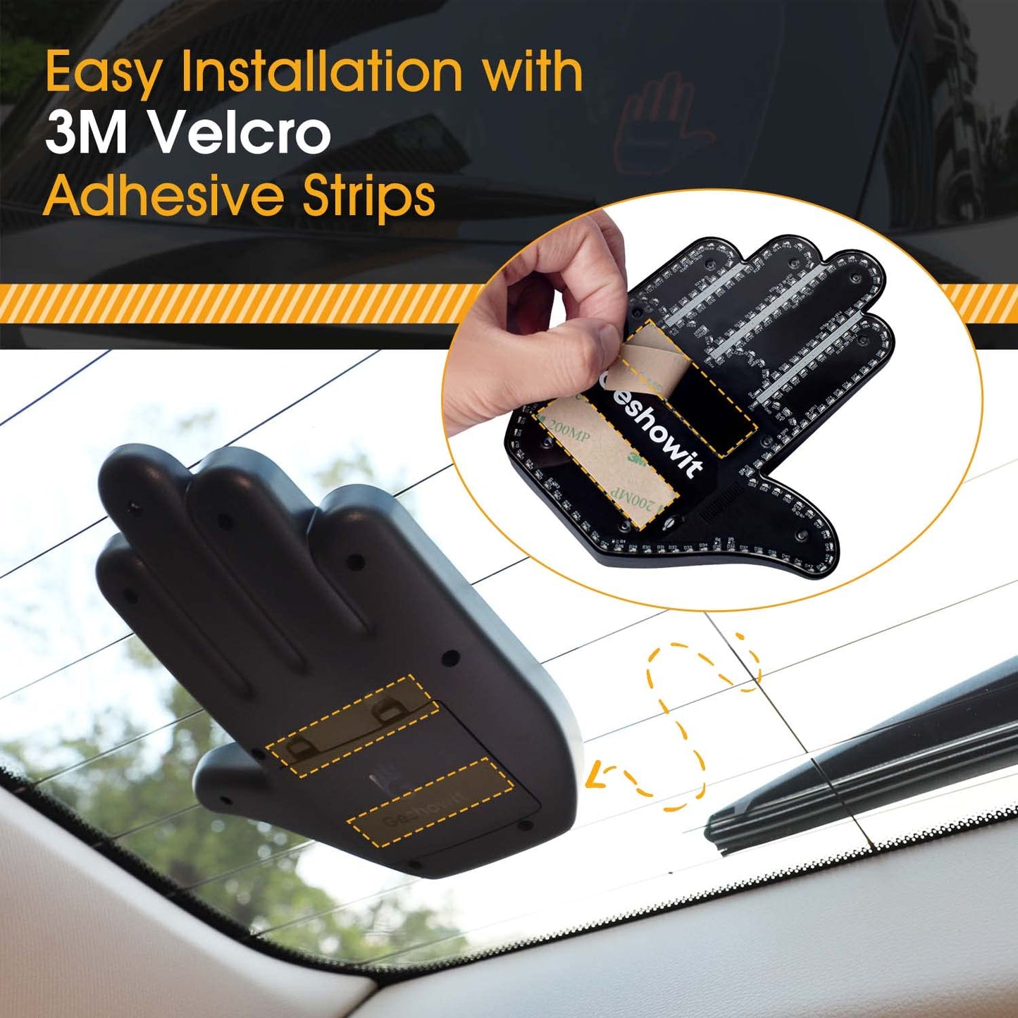 Car Accessories for Men, Truck Gadgets with Remote - Give The Finger Salute & Love & Wave to Drivers - Ideal Gifted Vehicle Stuff, Funny Gifts for Drivers, Road Rage Signs for Men and Women