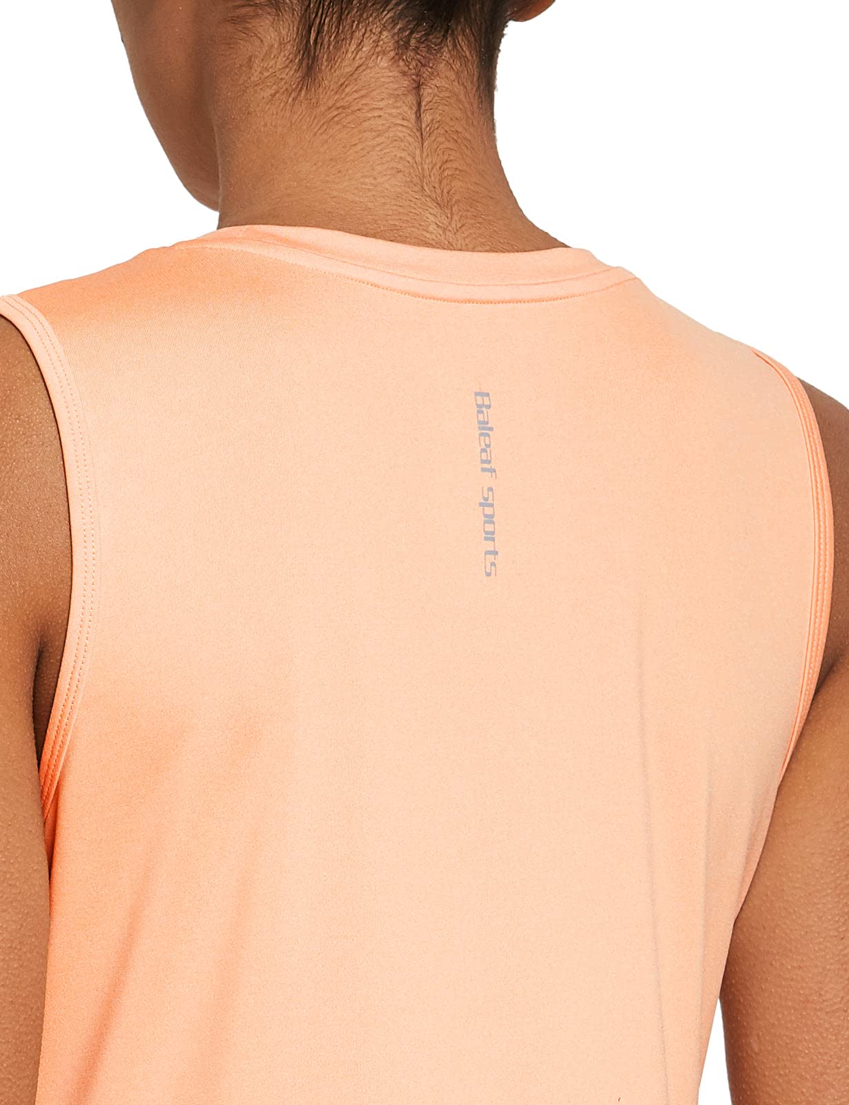 baleaf Women's Sleeveless Workout Shirts Exercise Running Tank Tops Athletic Yoga Tops Orange Size L