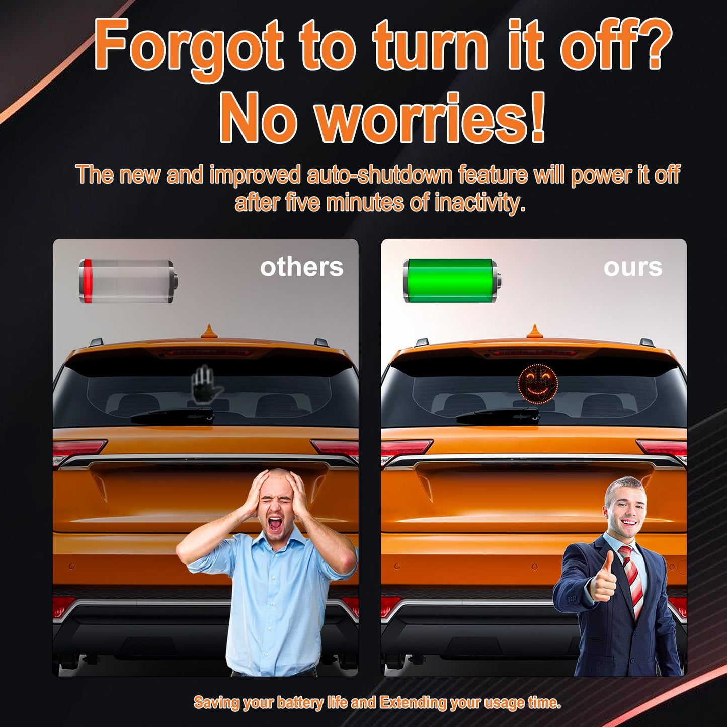 4 Emojis and 4 Gestures Middle Finger Car Light with Remote, Road Rage LED Sign for Car, Ideal Gifted Car Accessories, Fun Car Gadgets for Men and Women