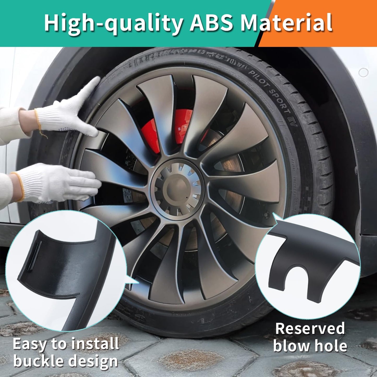 RAYLUXE Model Y Rim Protector 21inch Überturbine Wheels for Tesla Model Y 21 inch Wheel Rim Protector ABS Rim Guard Hubcap Cover Car Protection Tire Trim Rings for Model Y Exterior Accessories (21 in)