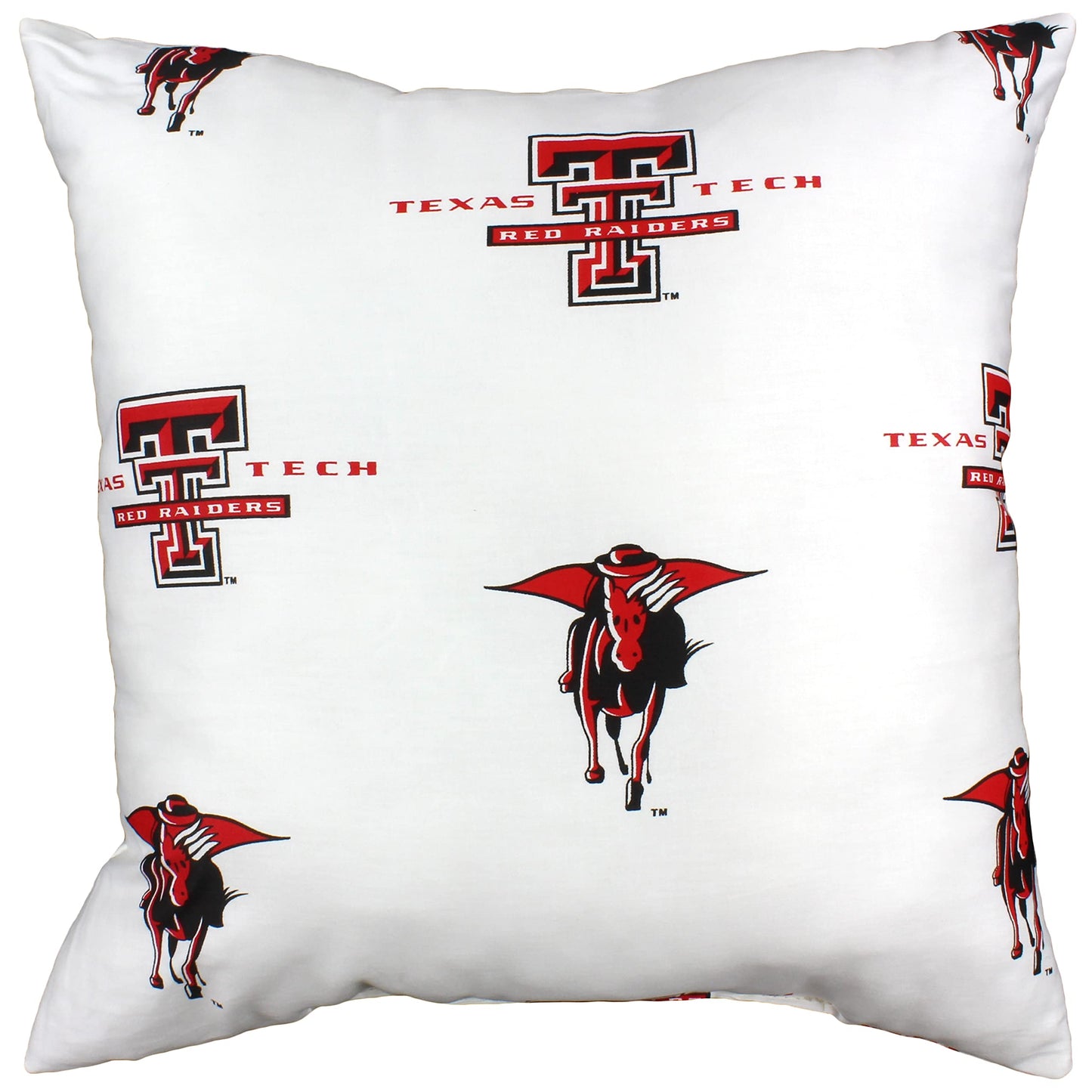 College Covers Single Decorative Pillow Pillow, Square, Texas Tech Red Raiders White