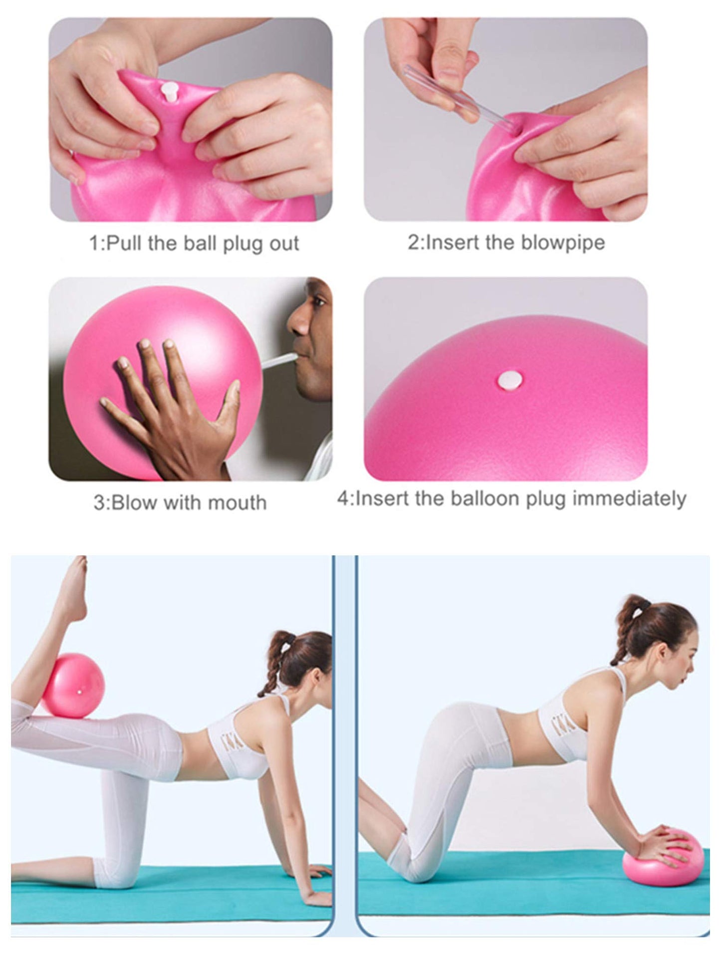 YXILEE Pilates Ring Circle Set - Workout at Home Workout Equipment Women - Booty Bands Stretching Equipment Pilates Mini Exercise Ball for Legs Arms and Thighs