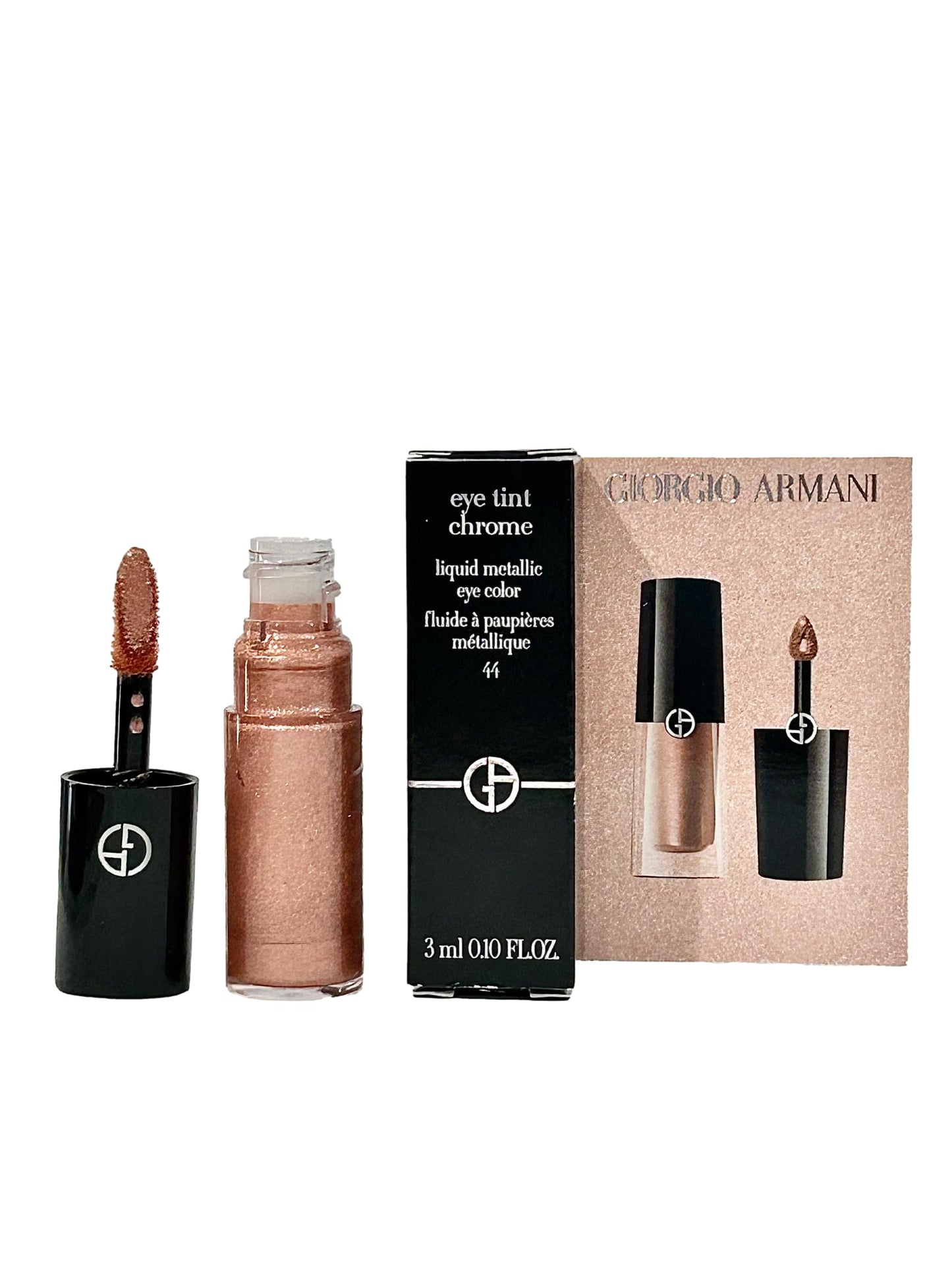 GIORGIO ARMANI MINI Eye Tint Chrome Liquid Metallic Eye Color ROSE GOLD # 44-3 ml / 0.10 FL oz (Small)