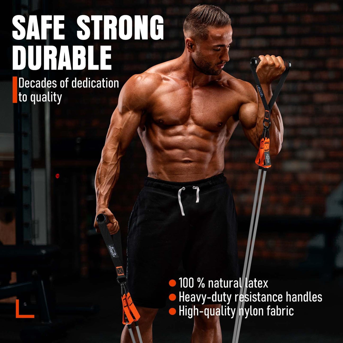 Resistance Bands, 175lbs Heavy Exercise Bands with Handles, Fitness Bands for Working Out, Workout Bands for Men and Women, Weight Bands Set for Muscle Training, Strength, Yoga, Home Gym Equipment