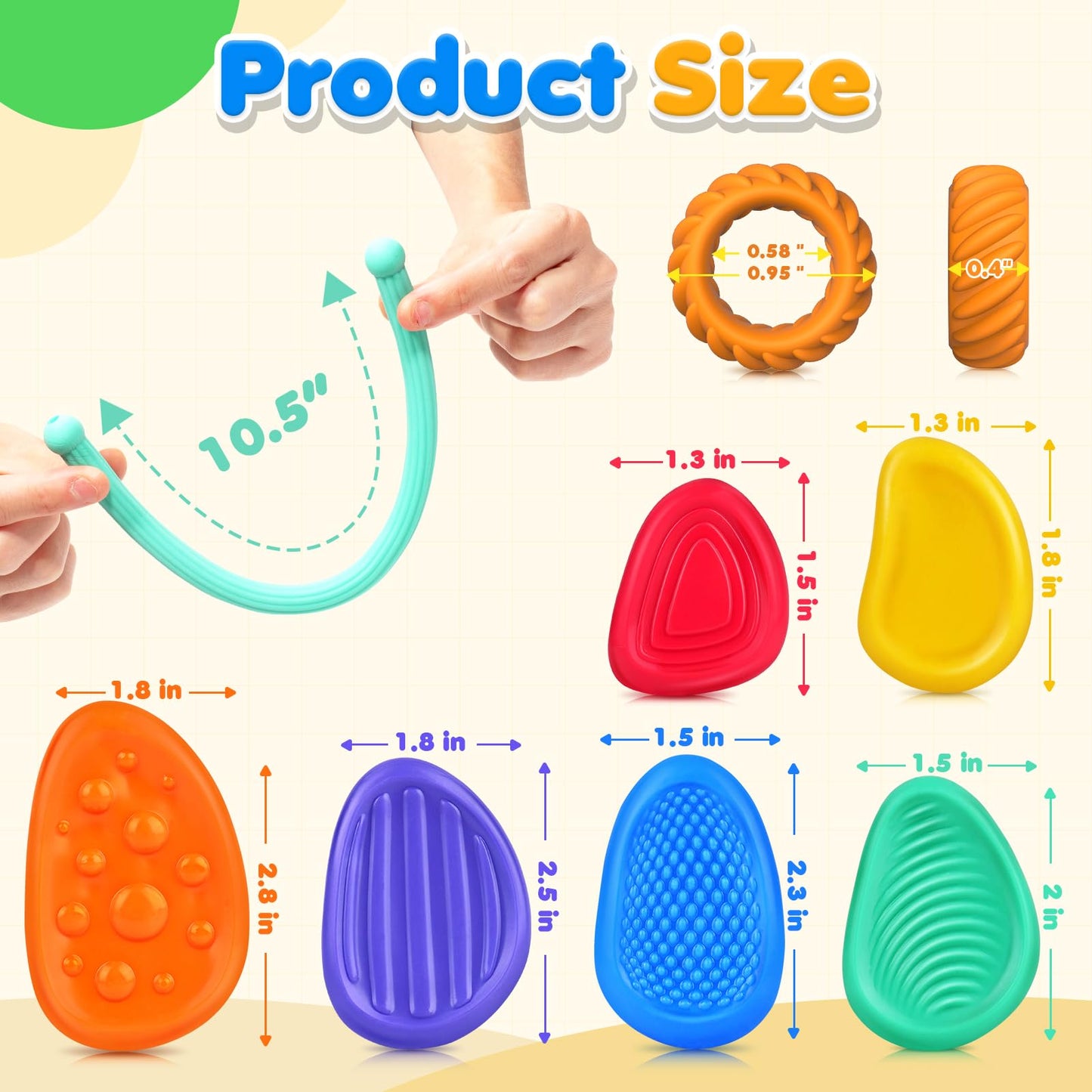 Fidget Sensory Toys for Kids: 26 Pack Quiet Squishy Fidget for Classroom Students Prizes- Textured Soft Stone Fidgets Rings Stretchy Strings for Autism Calming Down Tools - Party Favors,Treasure Box