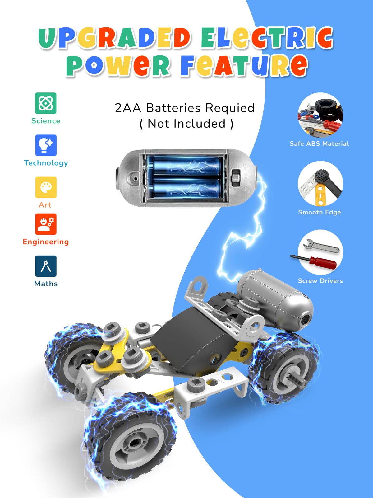STEM Toys for 5 6 7 8+ Year Old Boy,10 in 1 Electric Building Toys for Kids Ages 4-8 5-7 6-8, Educational Racing Construction Science Kit for Boys 4-6 8-10, Creative Activities Birthday Easter Gift