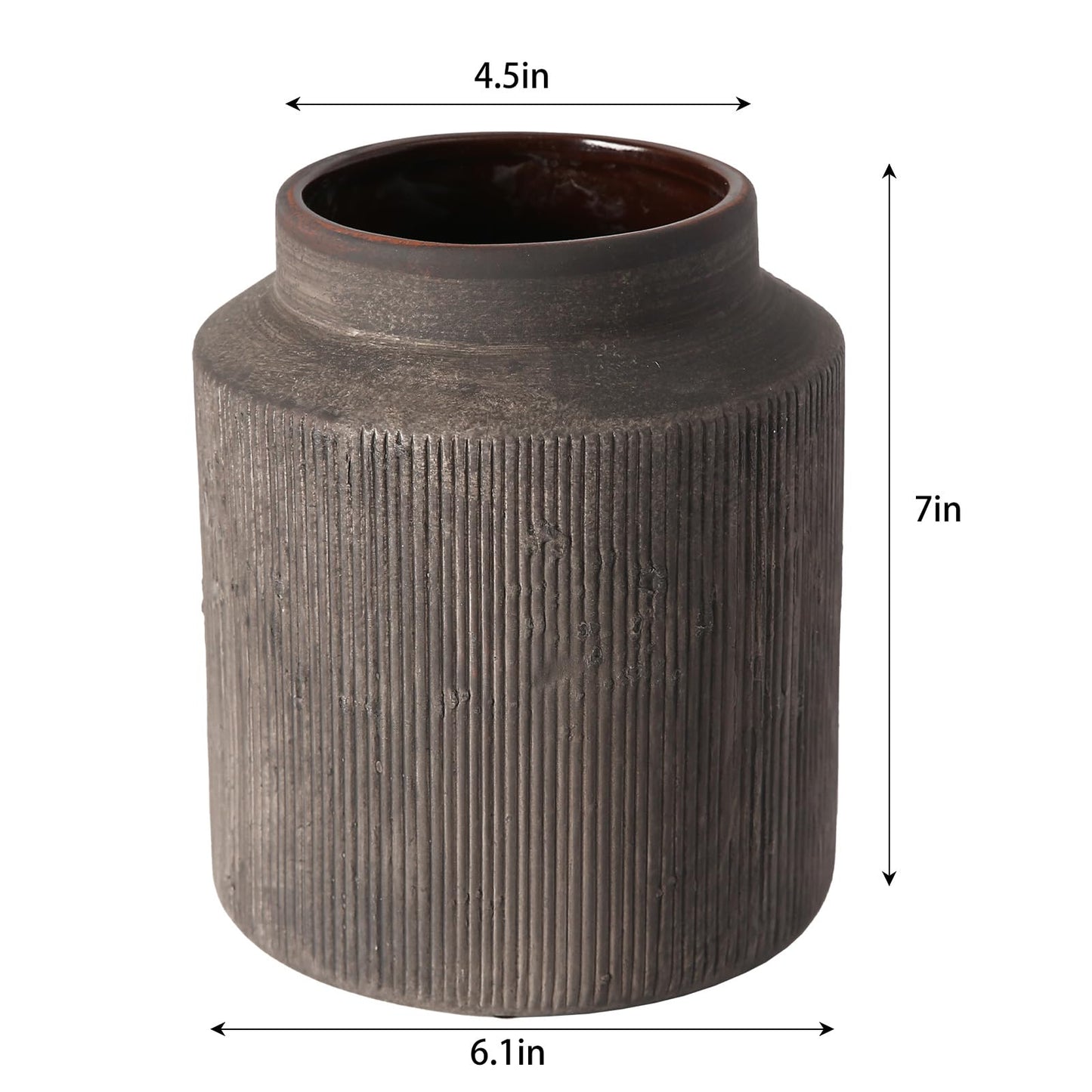 Rustic Vases for Home Decor. Ceramic Vase for Dining Table Decor. Terracotta Decorative Vase 6.1IN. ZSHLXM