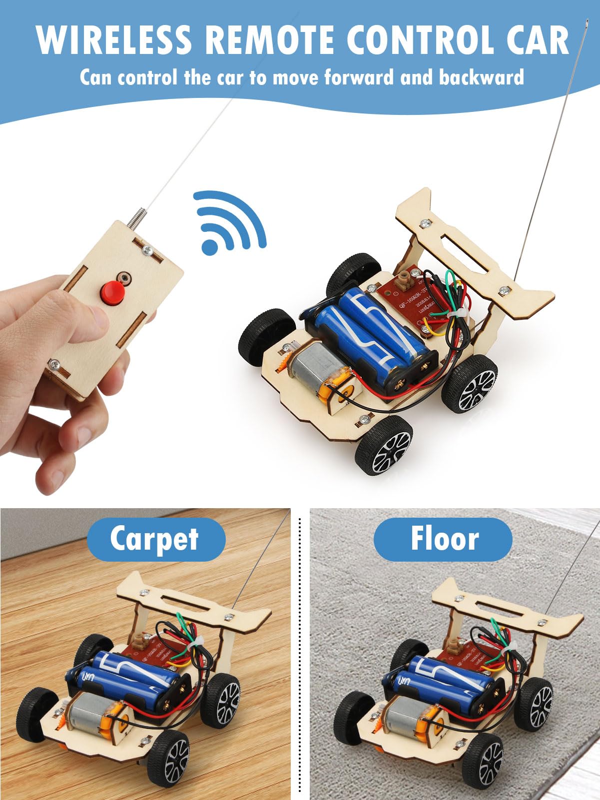 Poraxy STEM Model Car Kits, Toys for Boys Age 8-12, 5 in 1 Kids Wood Building Kit 8-10, 3D Wooden Puzzles, Educational Science Crafts Kits, Birthday Gifts for 8 9 10 11 12 13 14 Years Old Boys