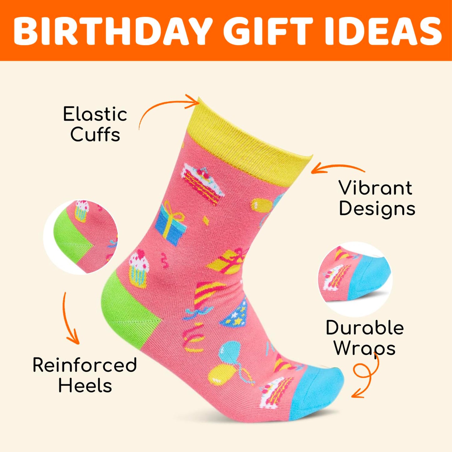 Zmart 6th Birthday Gifts for Girls - Socks for Girls Boys Age 6, 6 Year Old Girl Gift Ideas, Presents for 6 Year Olds, Pink